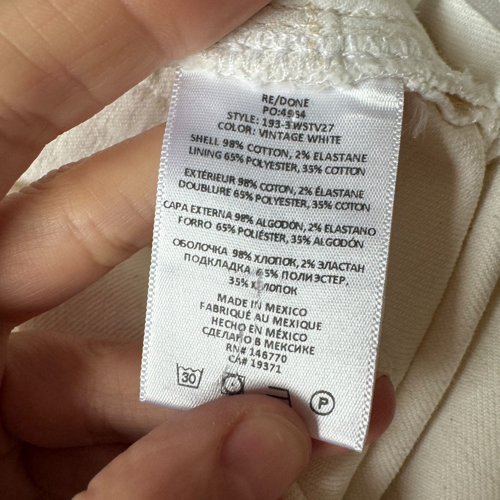 RE/DONE NEW Re/Done 70s Stovepipe Jeans Vintage White Size 30" / US 8 / IT 44 - 11 Thumbnail