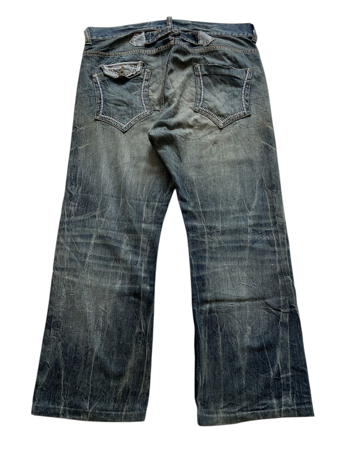 Japanese Brand × Vintage OFFER!!Vintage Rare Design Japanese Brand Baggy Jeans Size US 36 / EU 52 - 2 Thumbnail