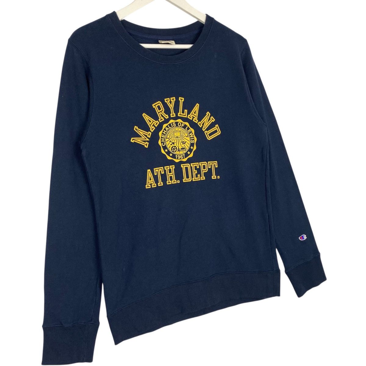 Vintage Vintage Champion Maryland Sweatshirt Crewneck Navy Blue Sz L Size US L / EU 52-54 / 3 - 3 Thumbnail