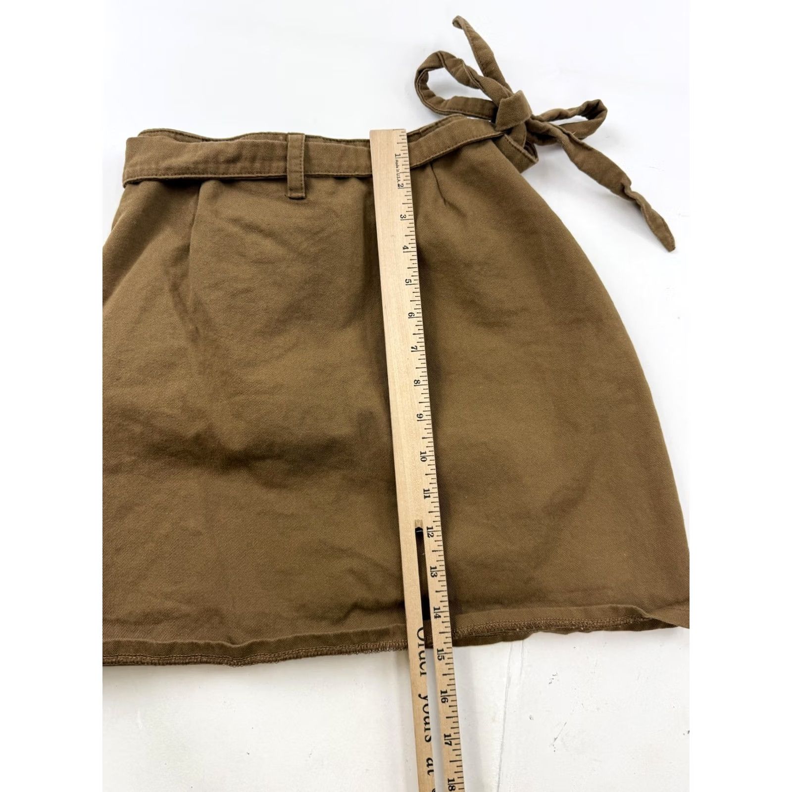 Vintage Things I Like Things I Love Skirt Small Brown Wrap Twill Mini Tie Waist Womens Size 28" / US 6 / IT 42 - 5 Thumbnail