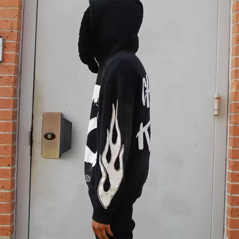 Japanese Brand Ak 47 Black Flame Sleeve Hoodie Graphic Applique Size US XXL / EU 58 / 5 - 4 Thumbnail