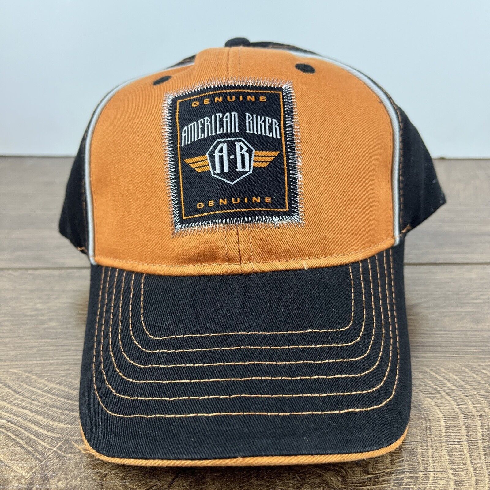 Other American Biker Hat American Biker Orange Hat Adjustable Adul Size ONE SIZE - 4 Thumbnail