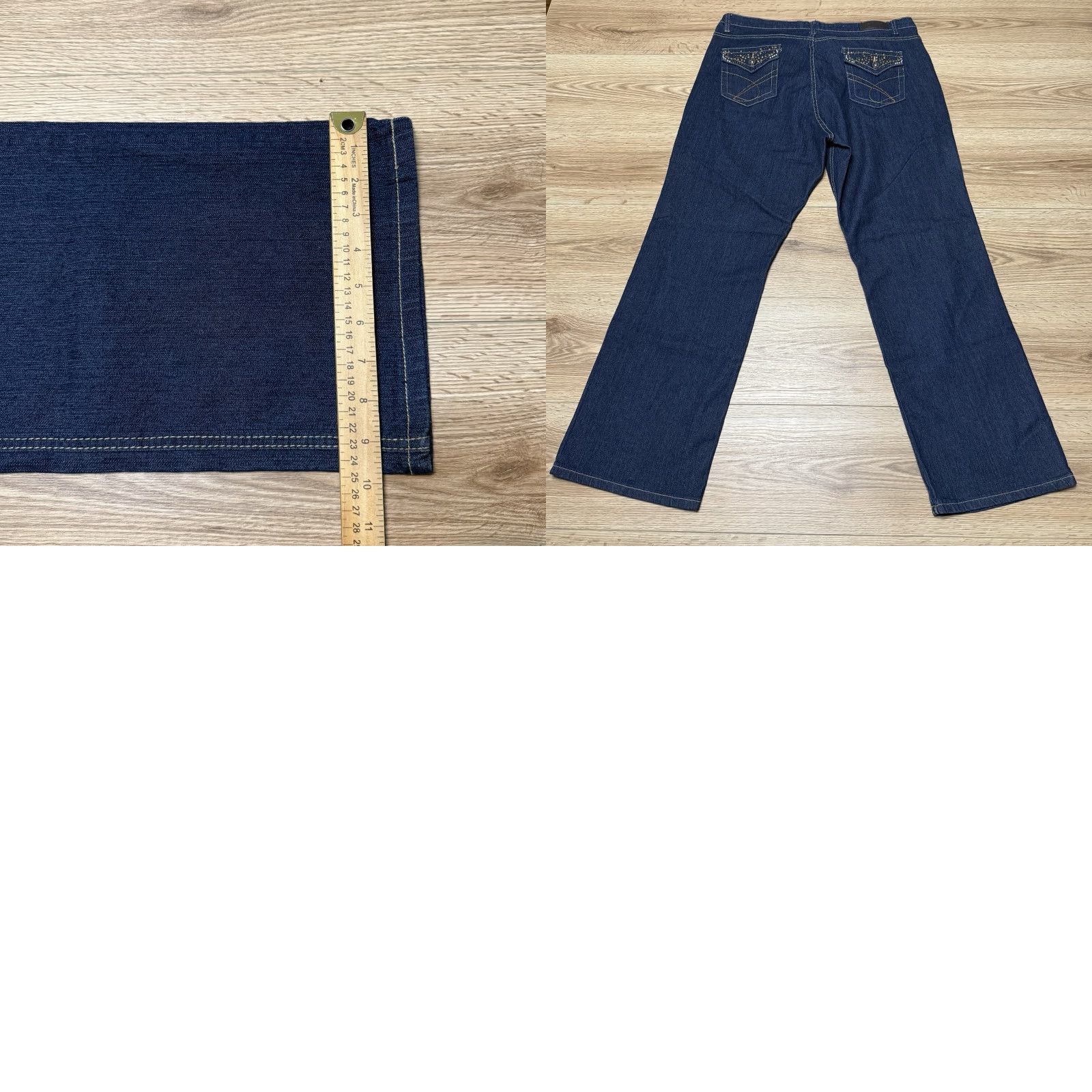 Denime VINTAGE Dkin Womens Jeans 18W Bootcut Denim Plus Size Mid Rise 30in Blue Pockets Size 40" / US 18 - 8 Thumbnail