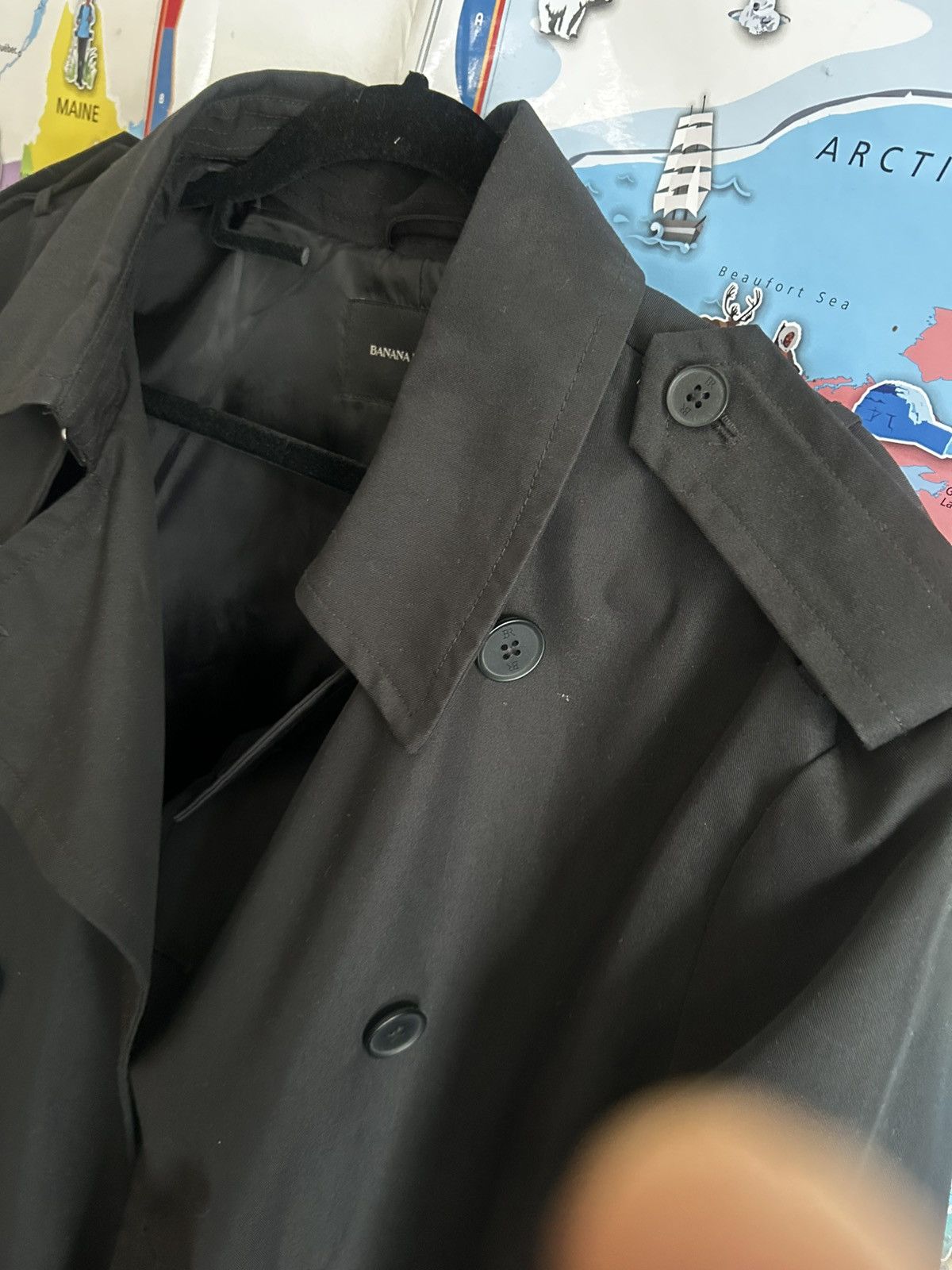 Banana Republic Luxury vintage style designer black goth trench coat Size US M / EU 48-50 / 2 - 7 Thumbnail