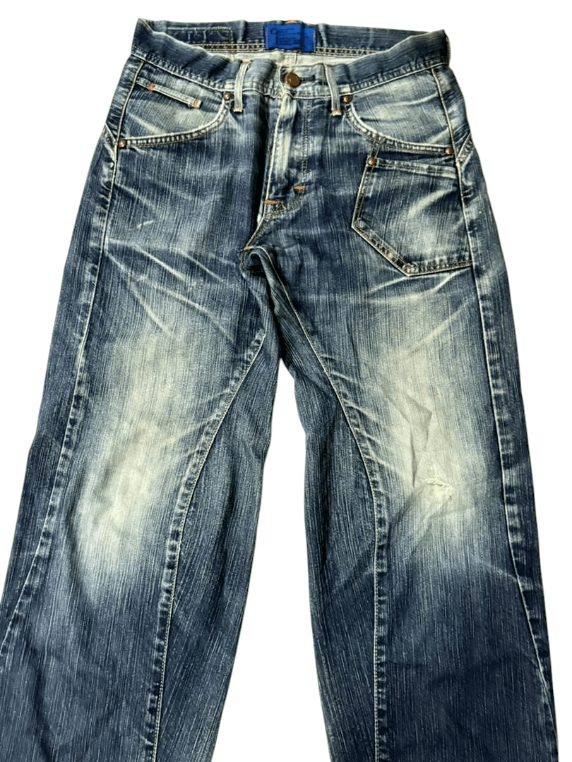 Edwin Vintage Edwin Evolution Blue Washed Whisker Jeans Size US 31 - 2 Thumbnail