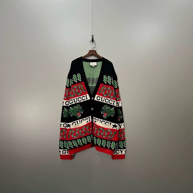 Gucci GucciTiger-headed viper printed knitted cardigan jacket 250 Size US XXL / EU 58 / 5 - 1 Thumbnail
