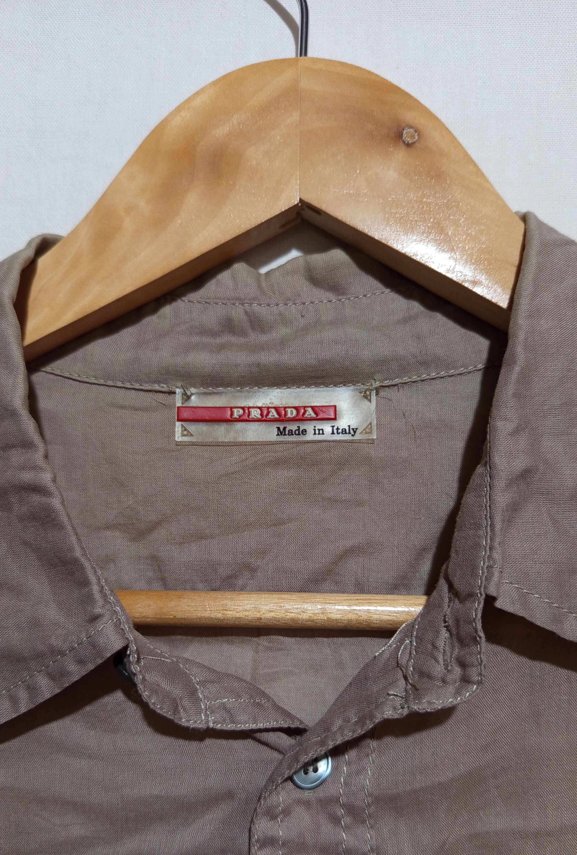 Prada Vintage Prada Army Shirt Button Up Work Shirt Short Sleeved Size US M / EU 48-50 / 2 - 3 Thumbnail