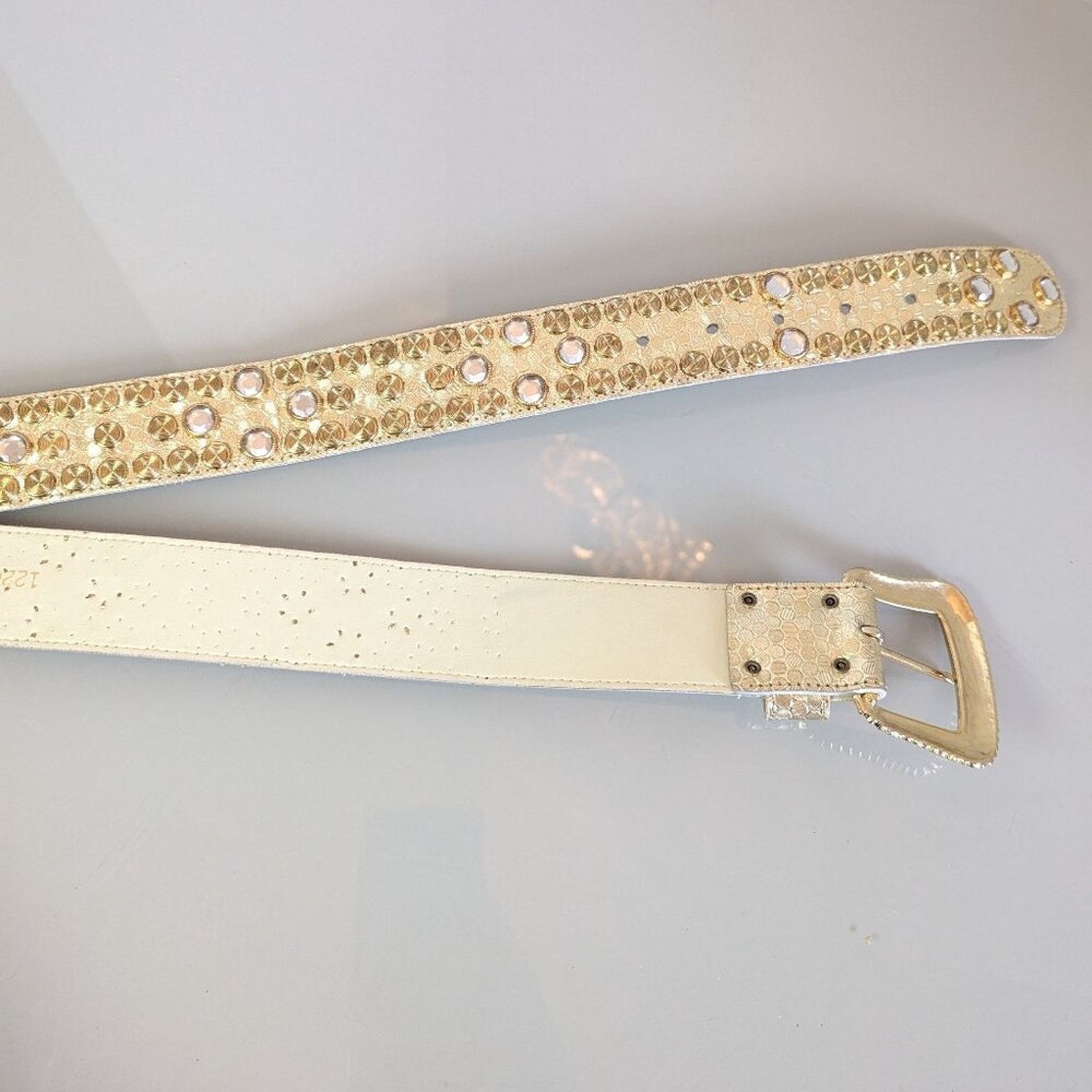 Vintage The Icing Vintage 90's Gold Studded Belt Metallic Rhinestone Size ONE SIZE - 3 Thumbnail