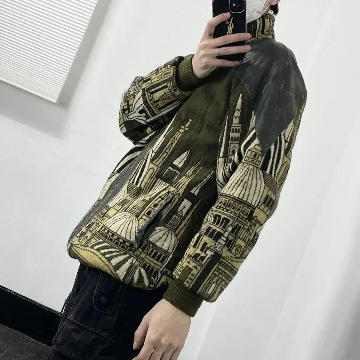 Barque Vintage Baroque embroidery Lamb Skins knit bomber jacket Size US L / EU 52-54 / 3 - 2 Thumbnail