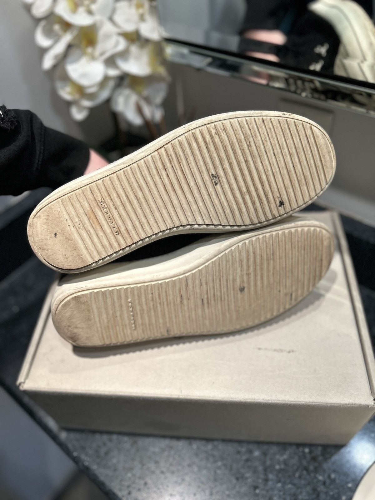 Rick Owens Rick Owen Perforated Ramones ‘Black/Milk’ Size 44 (11US) Size US 11 / EU 44 - 6 Thumbnail