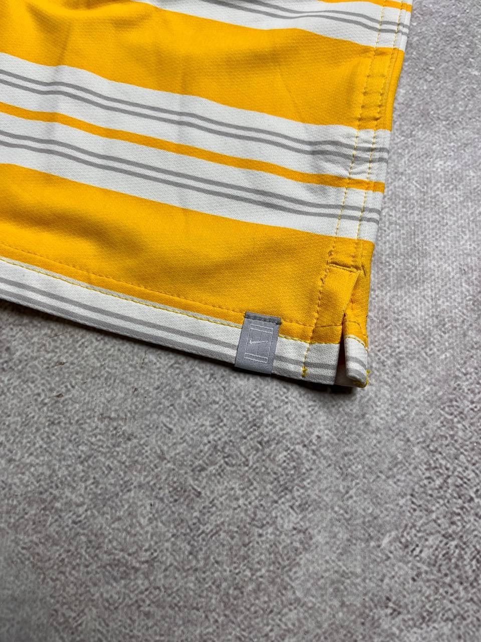 Nike × Vintage Vintage Nike Court Andre Agassi Striped Yellow Polo Shirt M Size US M / EU 48-50 / 2 - 4 Thumbnail