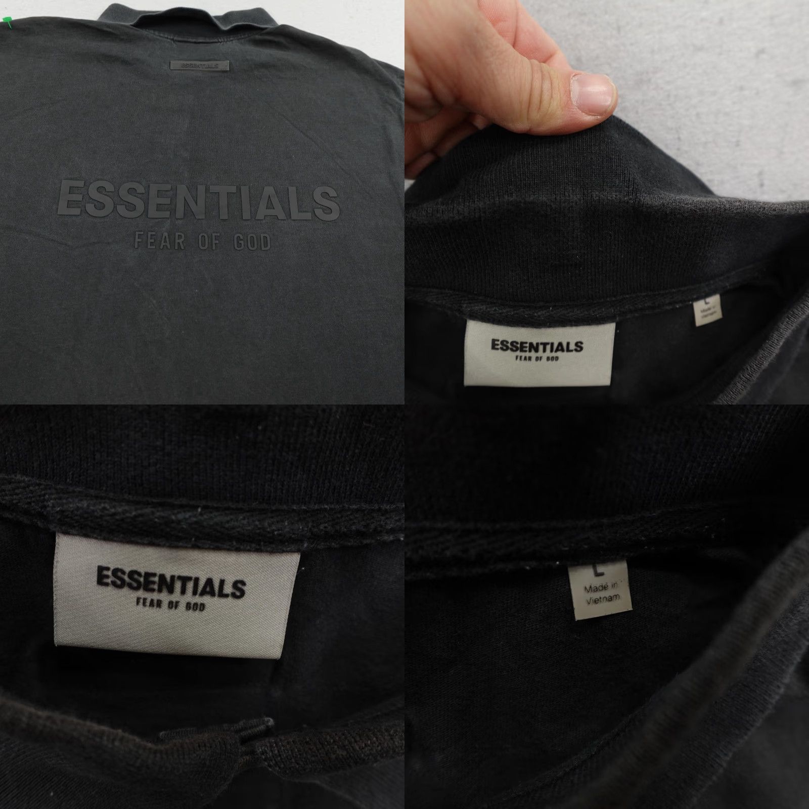 Essentials VINTAGE ESSENTIALS FEAR OF GOD Polo Shirt Men Large Black Short Sleeve Regular Cotton Solid 100% Collared Mens Size US L / EU 52-54 / 3 - 8 Thumbnail