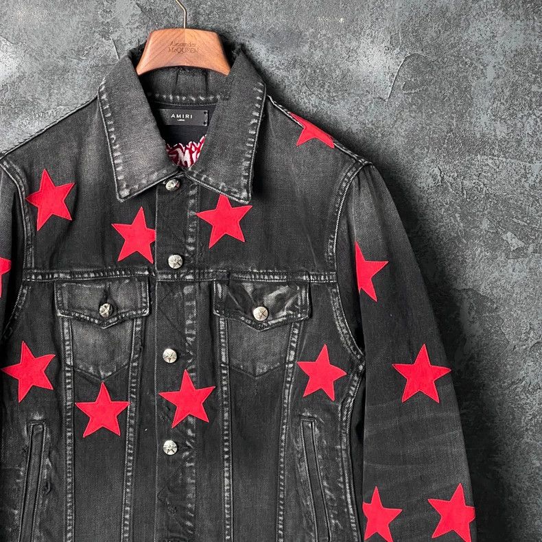 Amiri Amiri Red star patch pure cotton denim jacket 2502-Nextarro Size US L / EU 52-54 / 3 - 3 Thumbnail