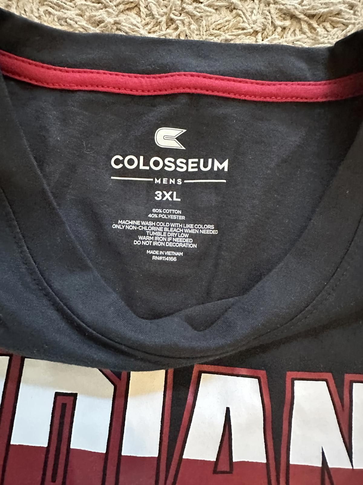 Colosseum Athletics Colosseum Indiana Hoosiers 3XL Black Tee Size ONE SIZE - 4 Thumbnail