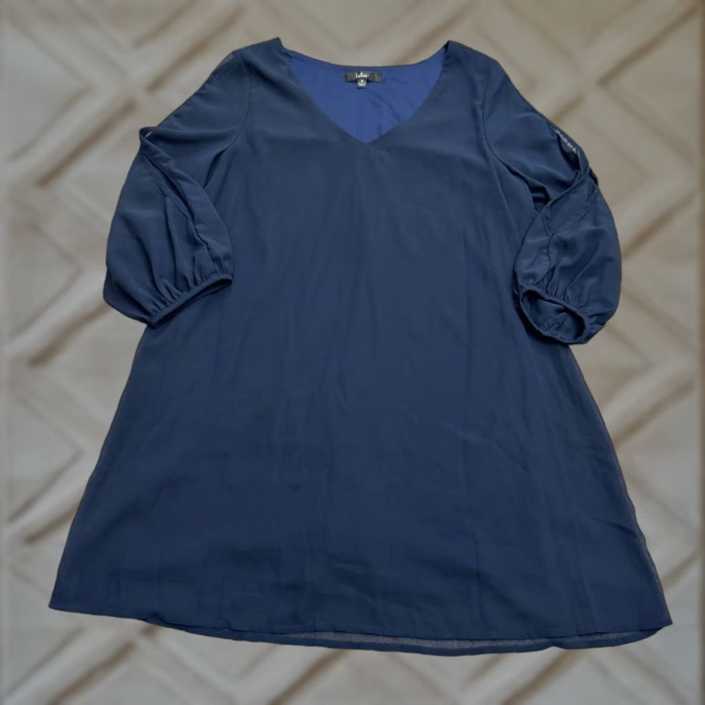 Lulus Lulus Shifting Dears Cold Shoulder Shift Dress womens Medium Navy Blue V-Neck Size M / US 6-8 / IT 42-44 - 1 Thumbnail