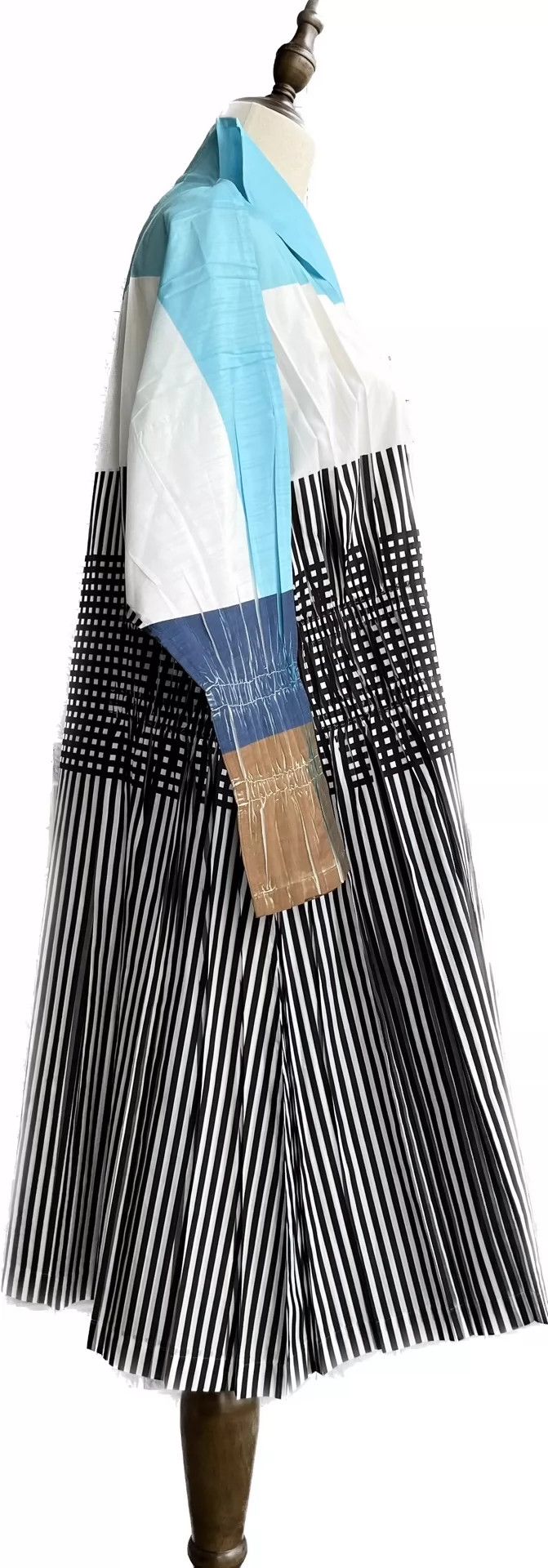 Issey Miyake Issey Miyake size:2 A blue and grey main line geometric st Size M / US 6-8 / IT 42-44 - 2 Thumbnail