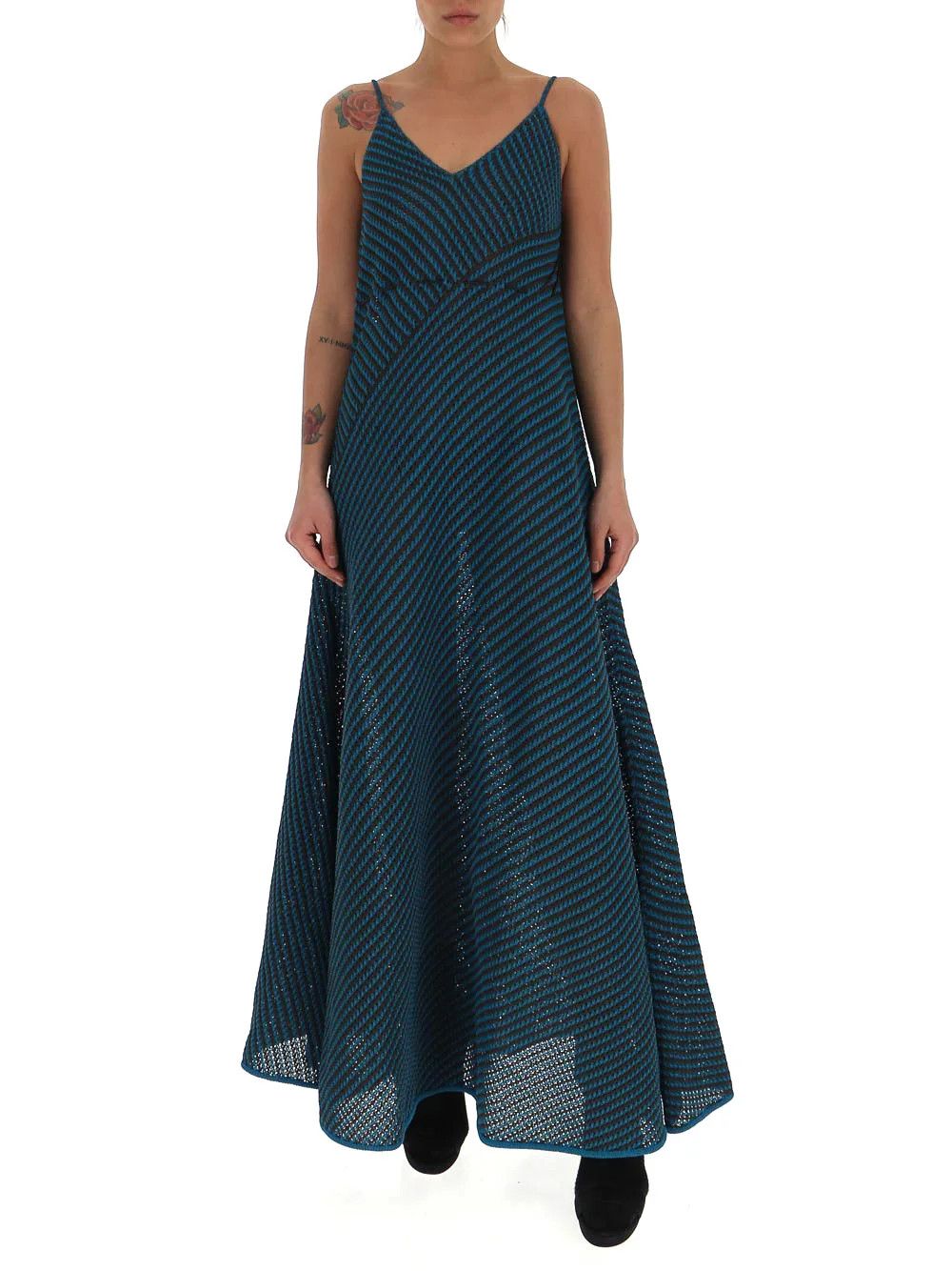 Bottega Veneta o1y0725 Maxi Dress in Emerald Green/Black Size M / US 6-8 / IT 42-44 - 1 Thumbnail