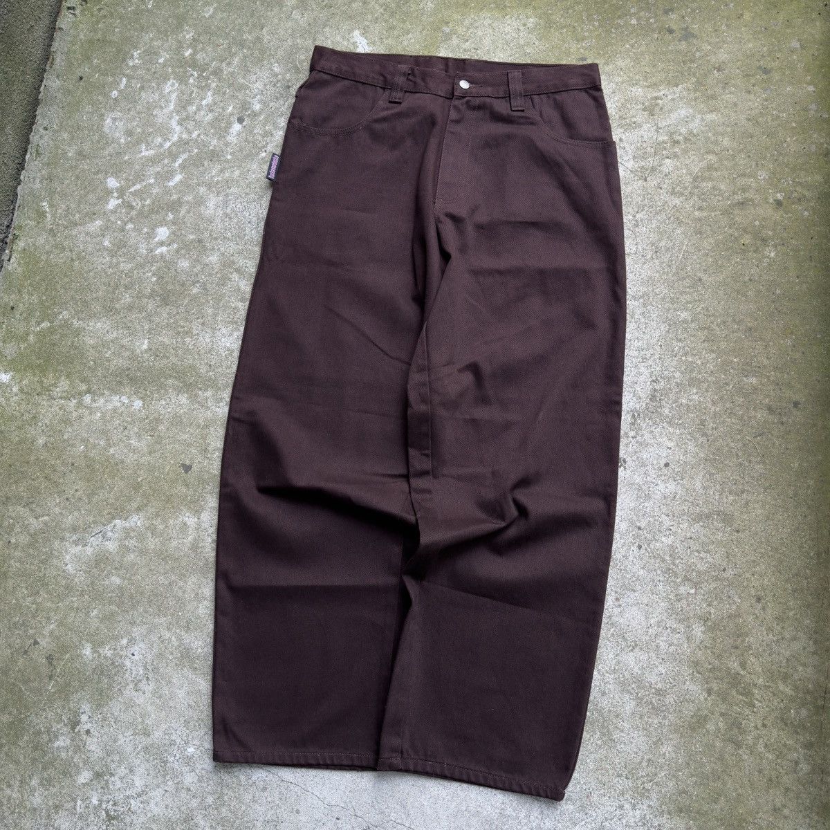 JNCO VINTAGE INTERSTATE BAGGY BROWN WIDE LEG DENIM SKATER JEANS Size US 35 - 8 Thumbnail