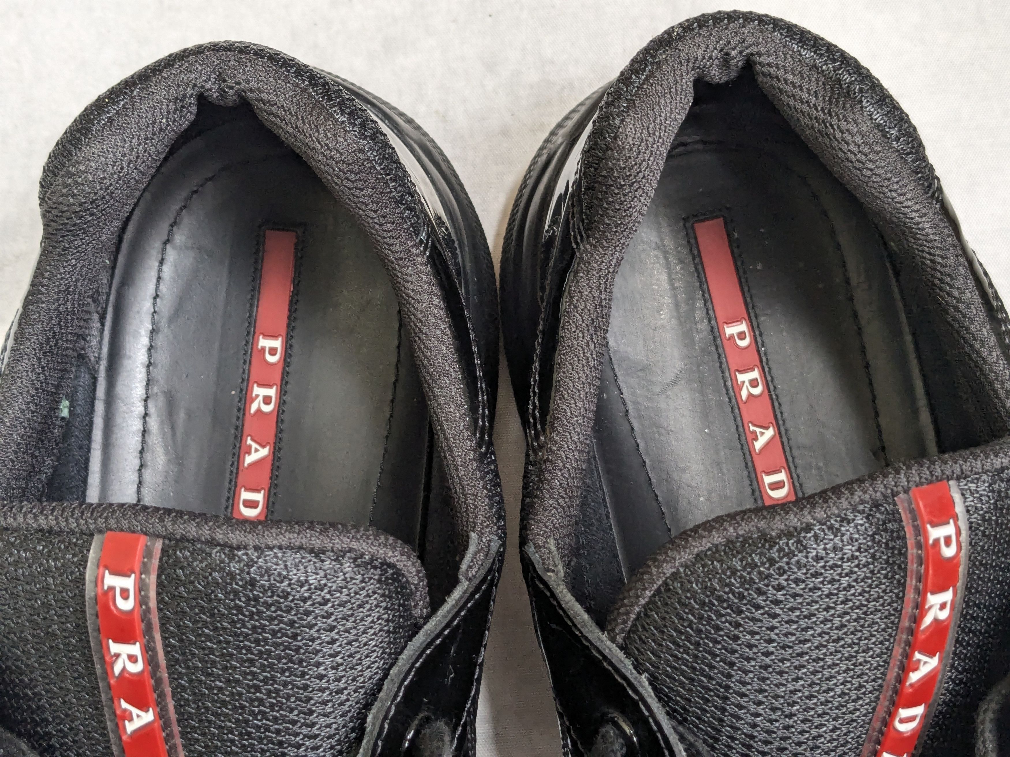 Prana Prada America's Cup Sneakers Black Patent Leather 10 Red Size US 10 / EU 43 - 7 Thumbnail