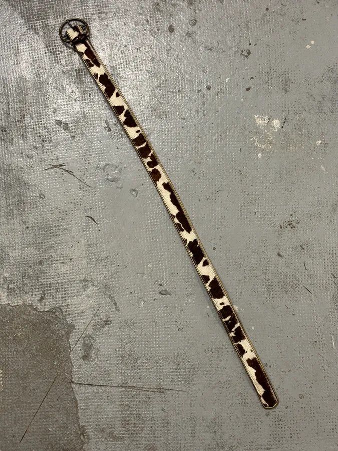 Dolce & Gabbana 2000s Dolce & Gabbana Brown Pony Hair Leather Cowhide Belt Size ONE SIZE - 9 Thumbnail