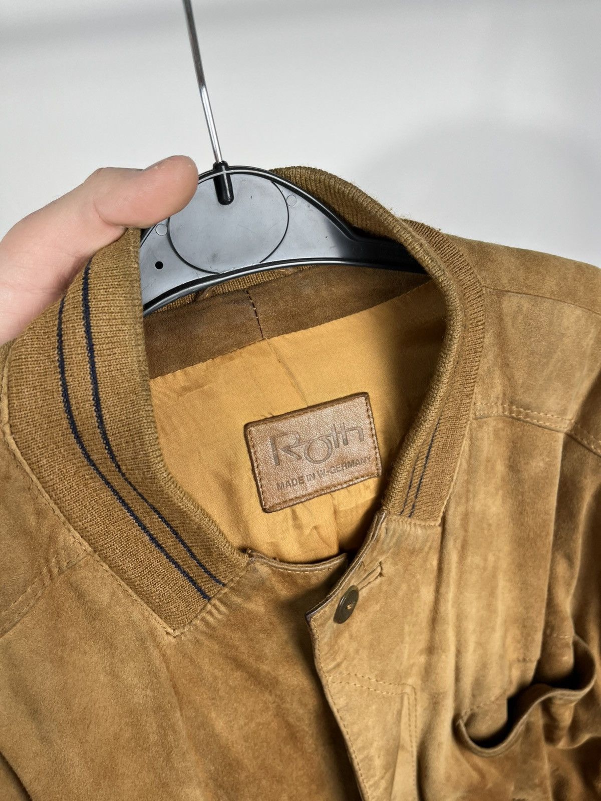Leather Roth Suede Leather Bomber Jacket Brown Men’s Size 50 Size US L / EU 52-54 / 3 - 4 Thumbnail