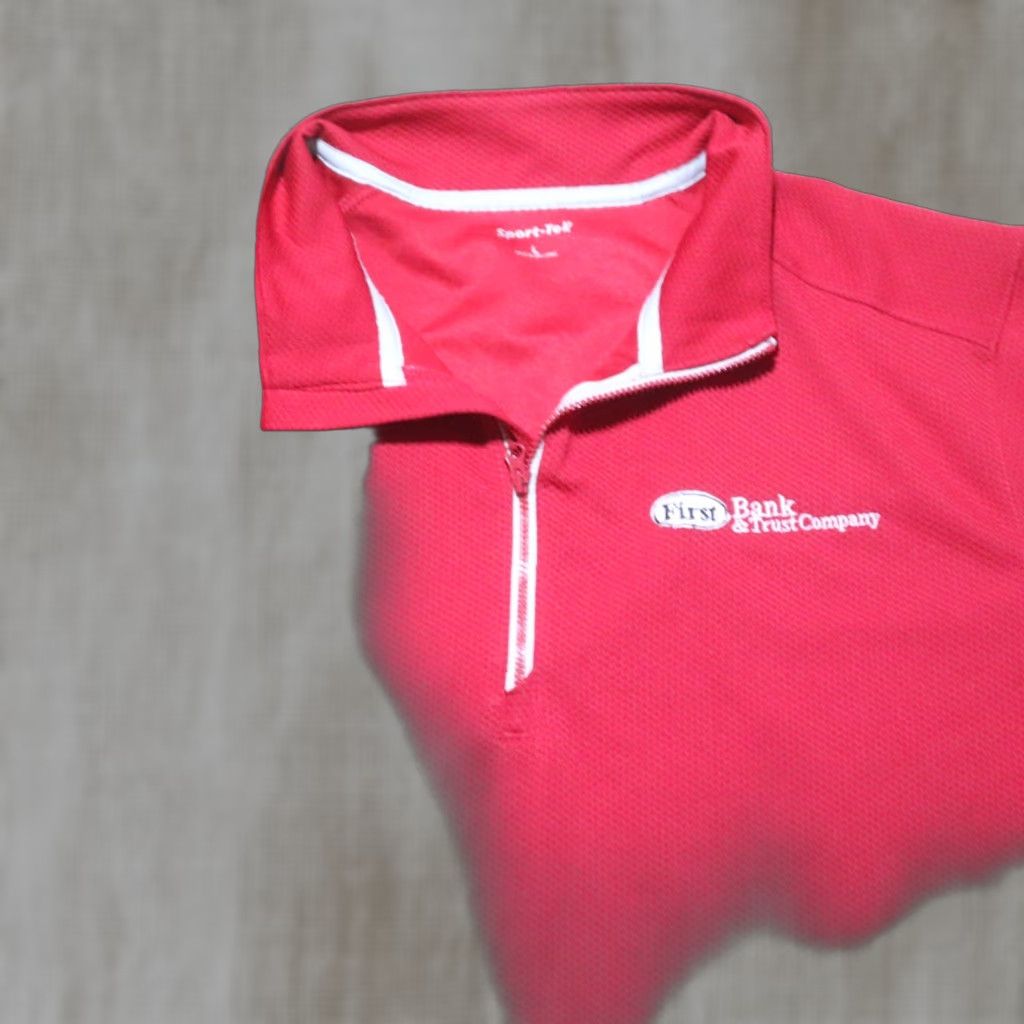 Vintage Sport-Tek Jacket First Bank & Trust Red 1/4 Zip Adult Men L Large Polyester Softshell Embroidered Logo Zipper Jacket Size US L / EU 52-54 / 3 - 1 Thumbnail