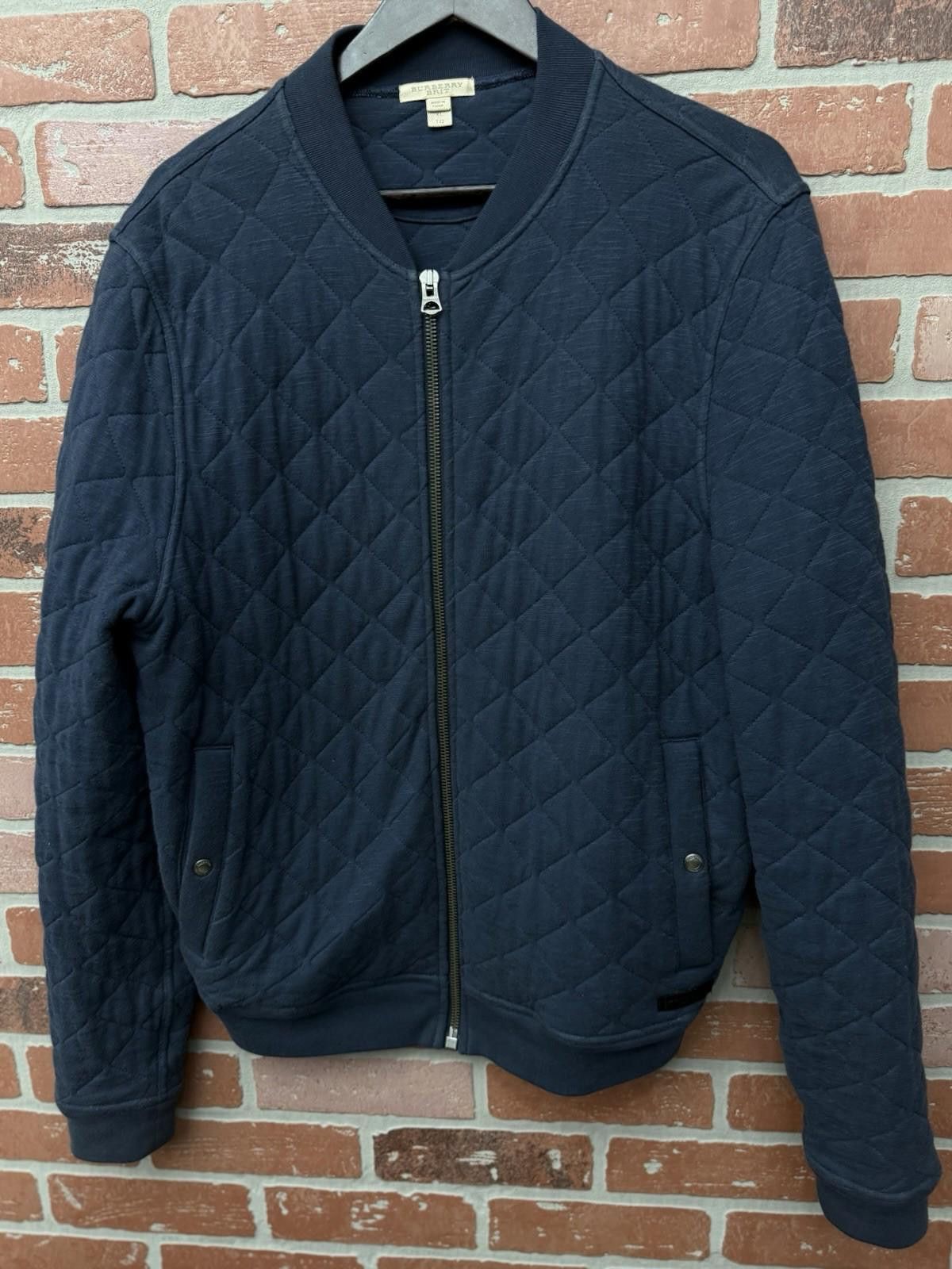 Burberry Burberry Brit Jacket Mens (XL) Blue Quilted Bomber Full Zip Size US XL / EU 56 / 4 - 4 Thumbnail