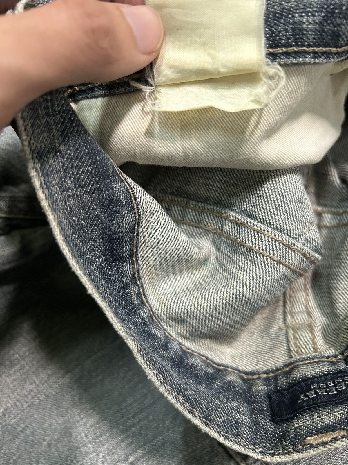 Burberry Vtg BURBERRY LONDON Distressed Denim ☠️ Size US 29 - 14 Thumbnail