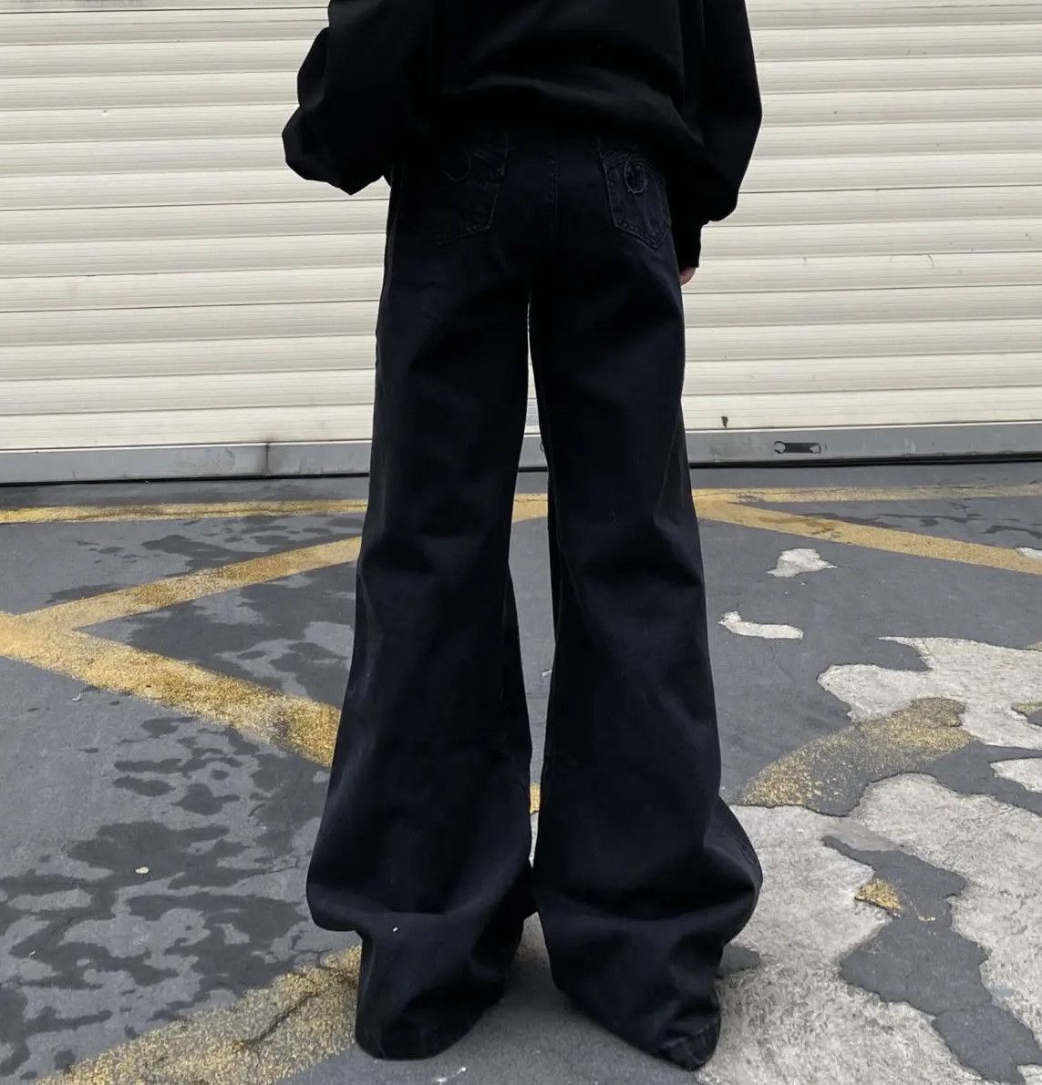 Jean Embroidered micro flared baggy jeans Size US 32 / EU 48 - 3 Thumbnail