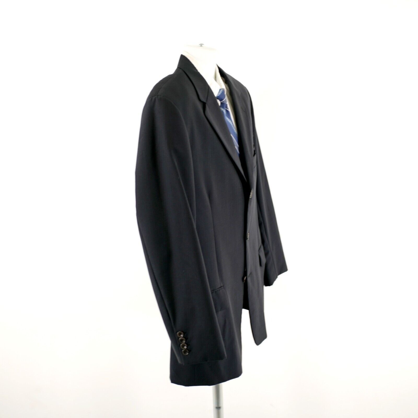 Calvin Klein Calvin Klein Wool Blue Birdseye 3 Button Sport Coat 42R Size 42R - 8 Thumbnail