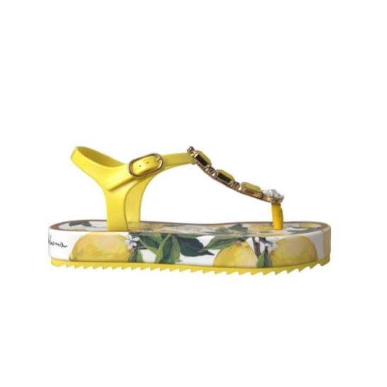Dolce & Gabbana o1y0925 Ankle Strap Thong Sandals in Yellow Size US 4 / IT 34 - 1 Thumbnail