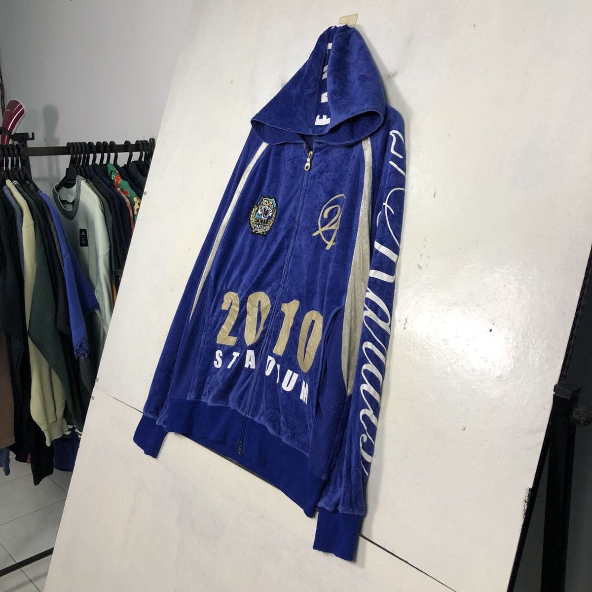 Japanese Brand 📌Zipper Hoodie Sweater 24 Karats Gold Over Print Size US XL / EU 56 / 4 - 4 Thumbnail