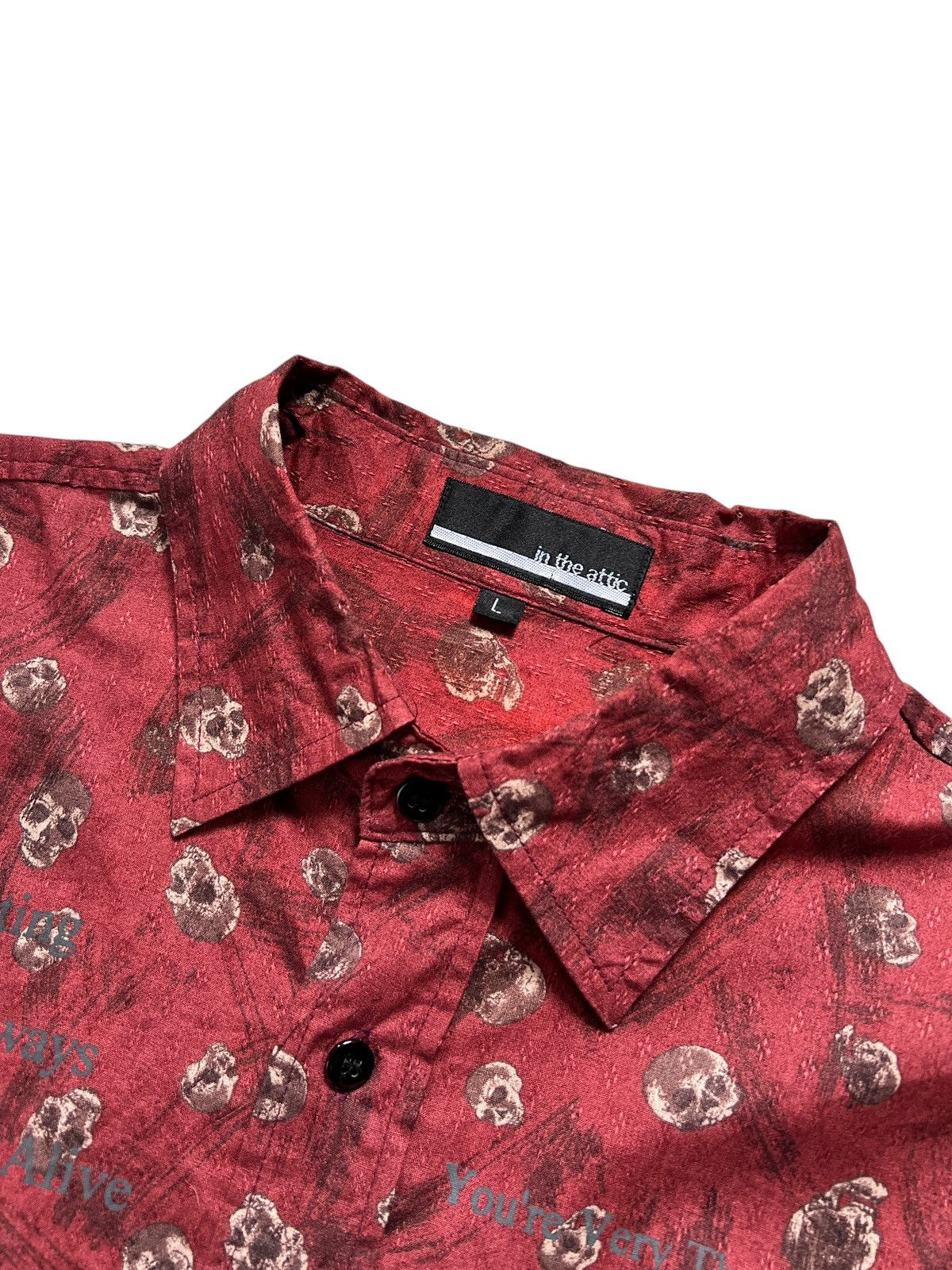 In The Attic × Japanese Brand × Seditionaries In The Attic Poem Skull All-over Print Button Up Shirt Size US L / EU 52-54 / 3 - 3 Thumbnail