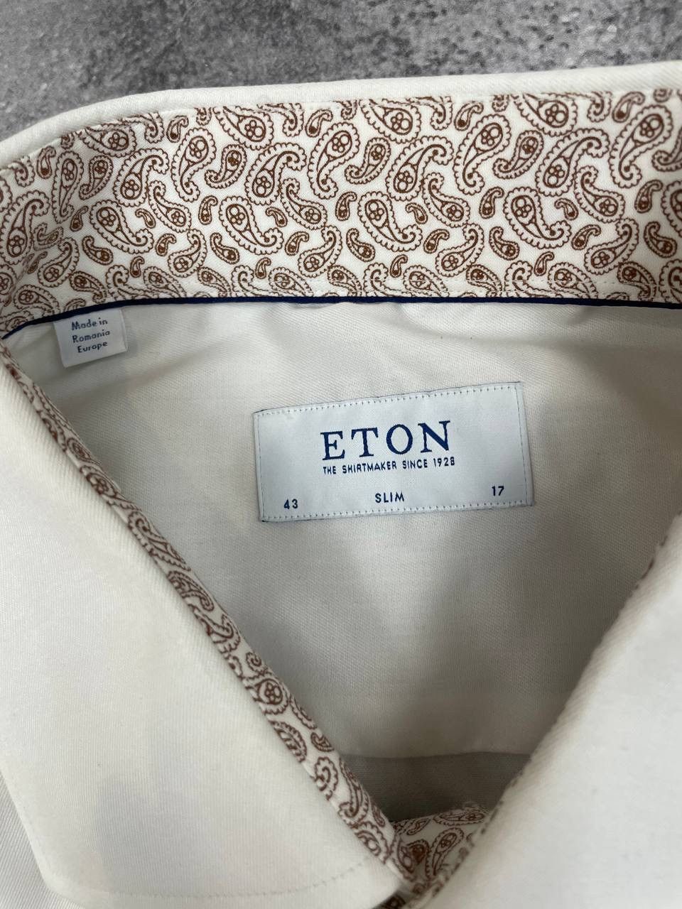 Eton Eton Men Cotton Shirt Slim Fit Long Sleeve White Size US XL / EU 56 / 4 - 4 Thumbnail