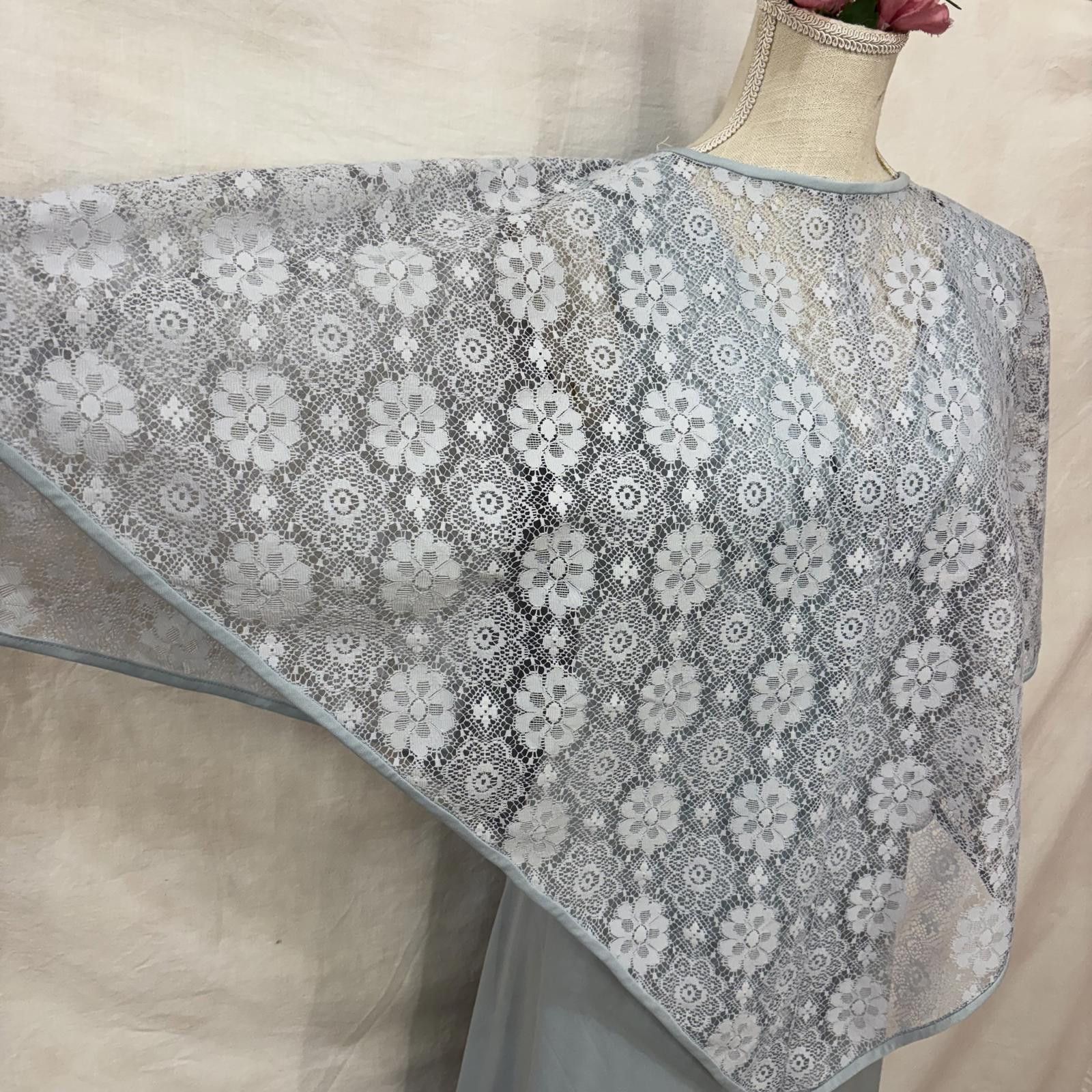 Other Vtg 70s powder blue lace capelet empire waist maxi dress Size M / US 6-8 / IT 42-44 - 2 Thumbnail