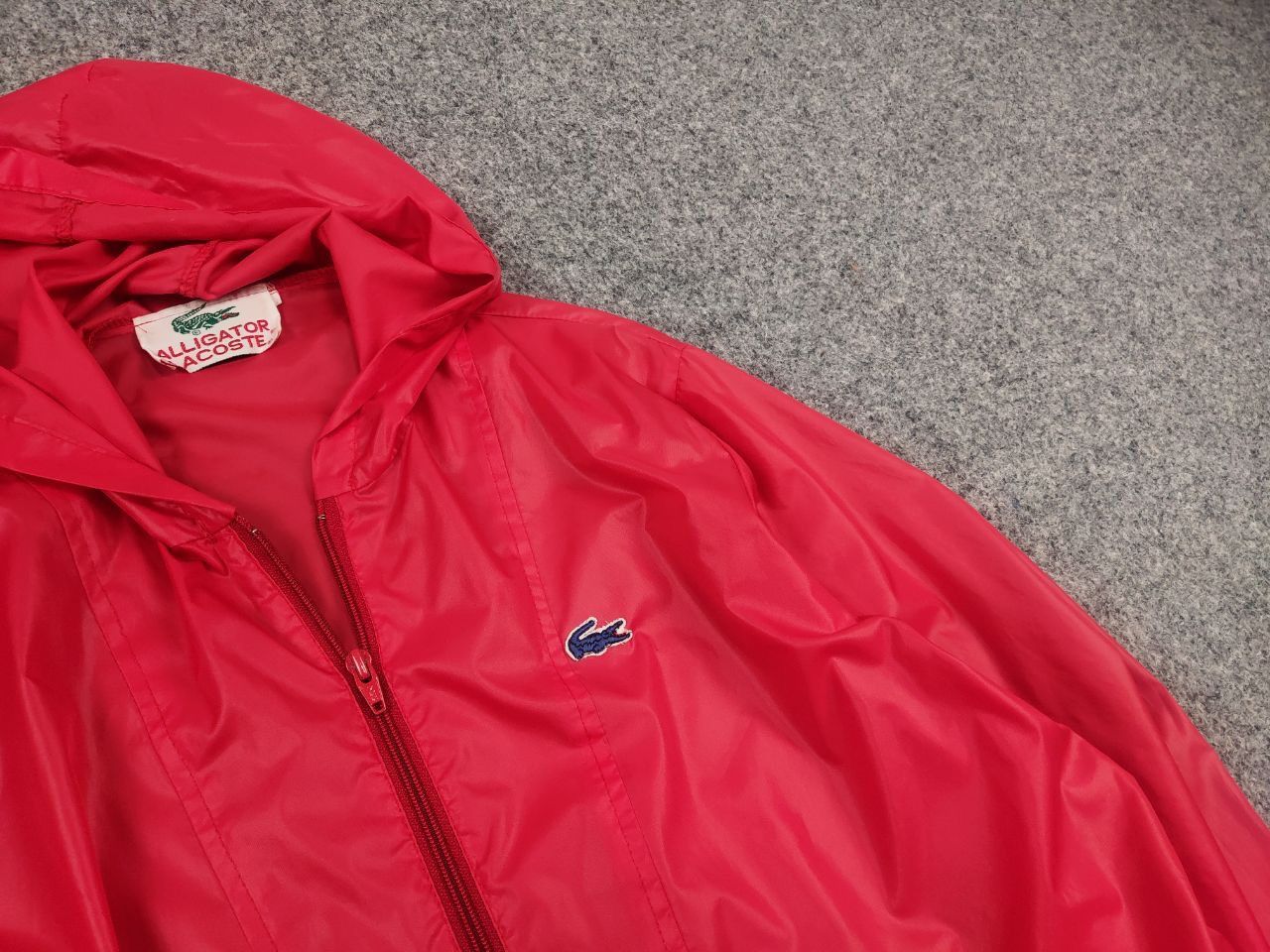 Lacoste Vintage 80's lacoste Alligator Nylon Red Light Zip Jacket Size US L / EU 52-54 / 3 - 5 Thumbnail