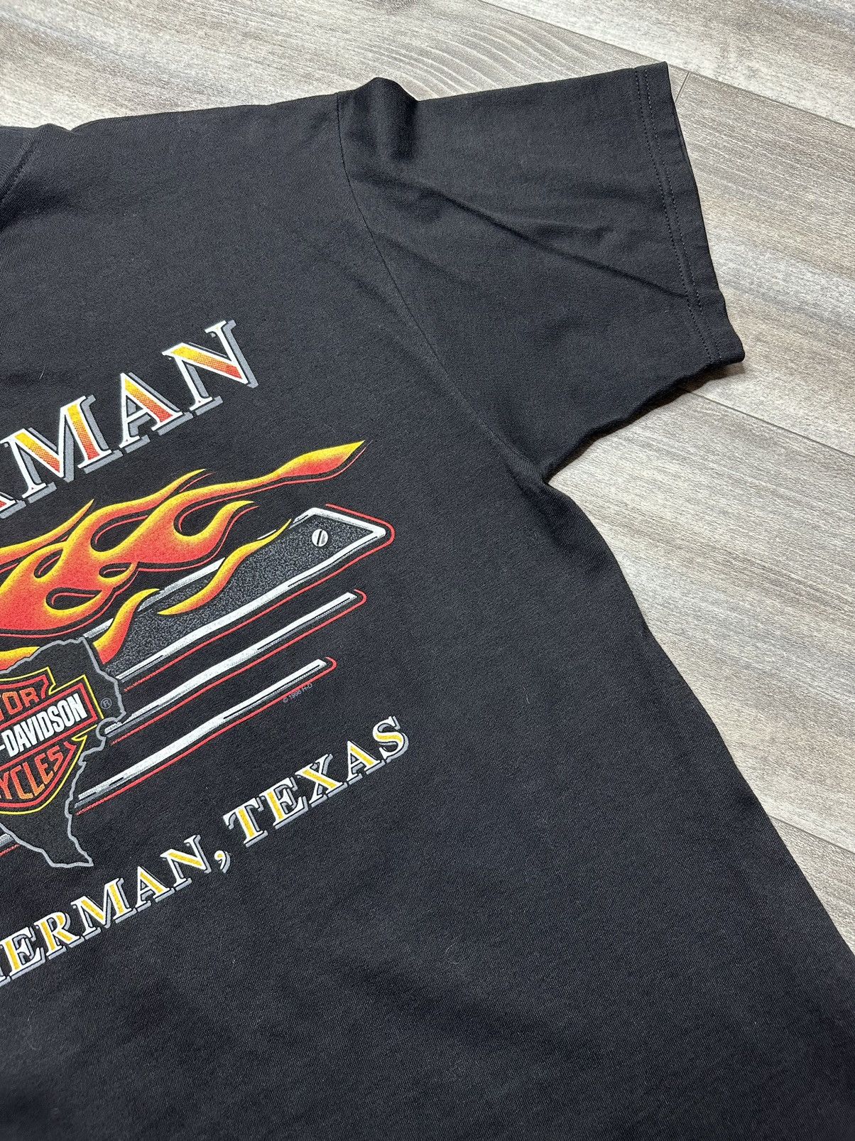 Harley Davidson Vintage 90s 1998 Harley Davidson Jordan “Ring of Flame” Tee Size US L / EU 52-54 / 3 - 7 Thumbnail