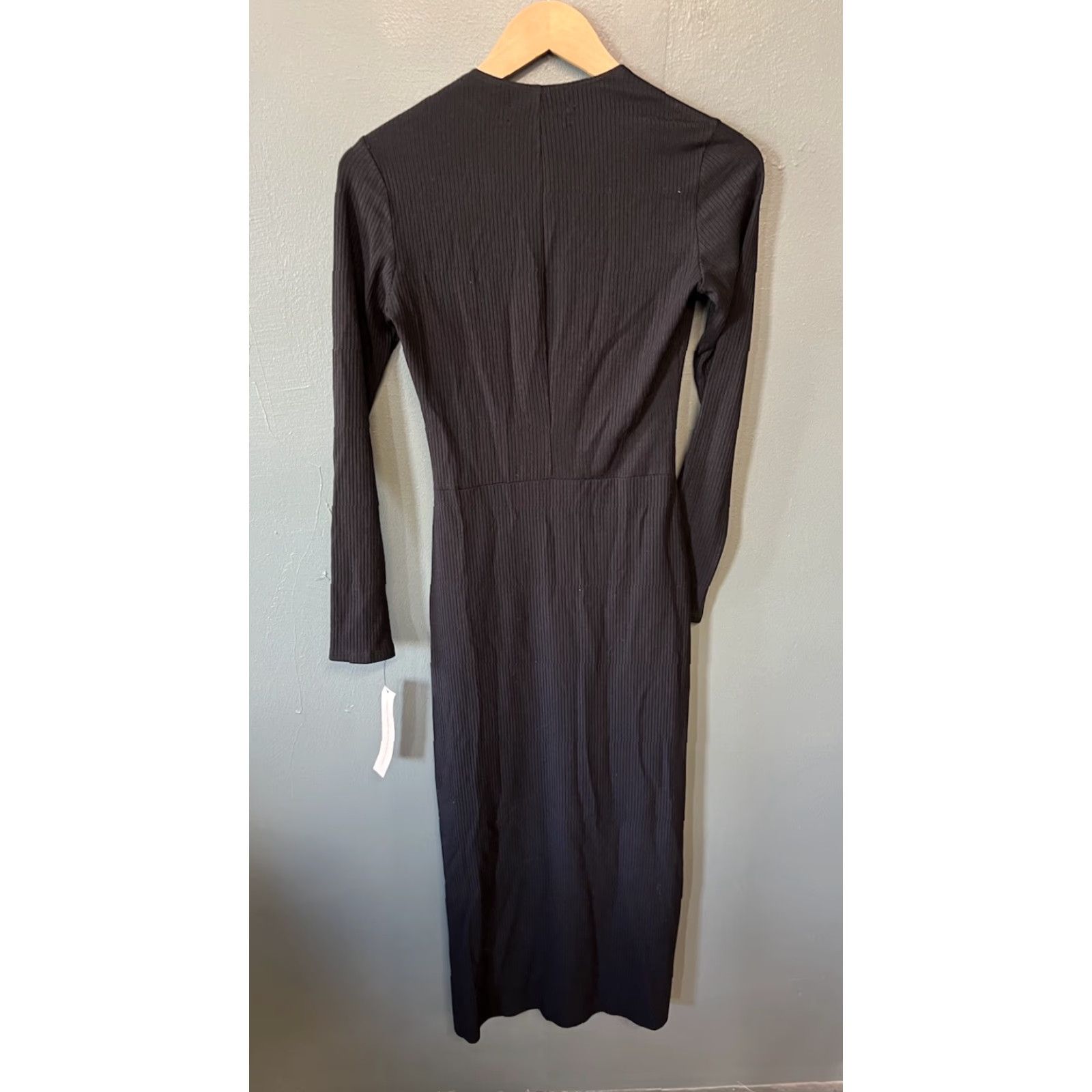Reformation Black Long Sleeve Slip Dress Ribbed Size S NWT Womens Midi Dress  - trueticket.mx