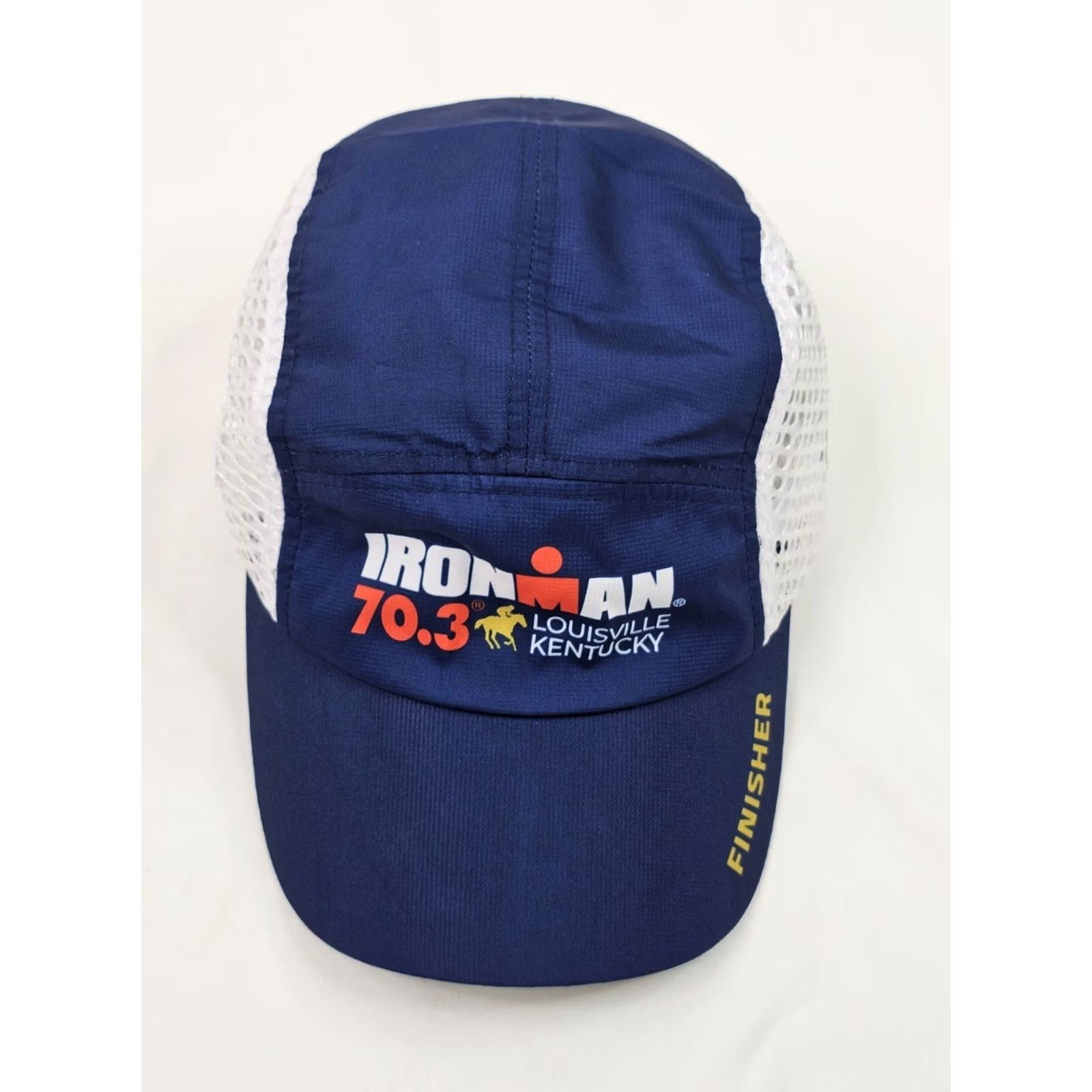 Vintage BOCO Gear IRONMAN Running Triathlon Hat Cap Lightweight Perforated Wicking Strap Blue One Size Mens Size ONE SIZE - 4 Thumbnail