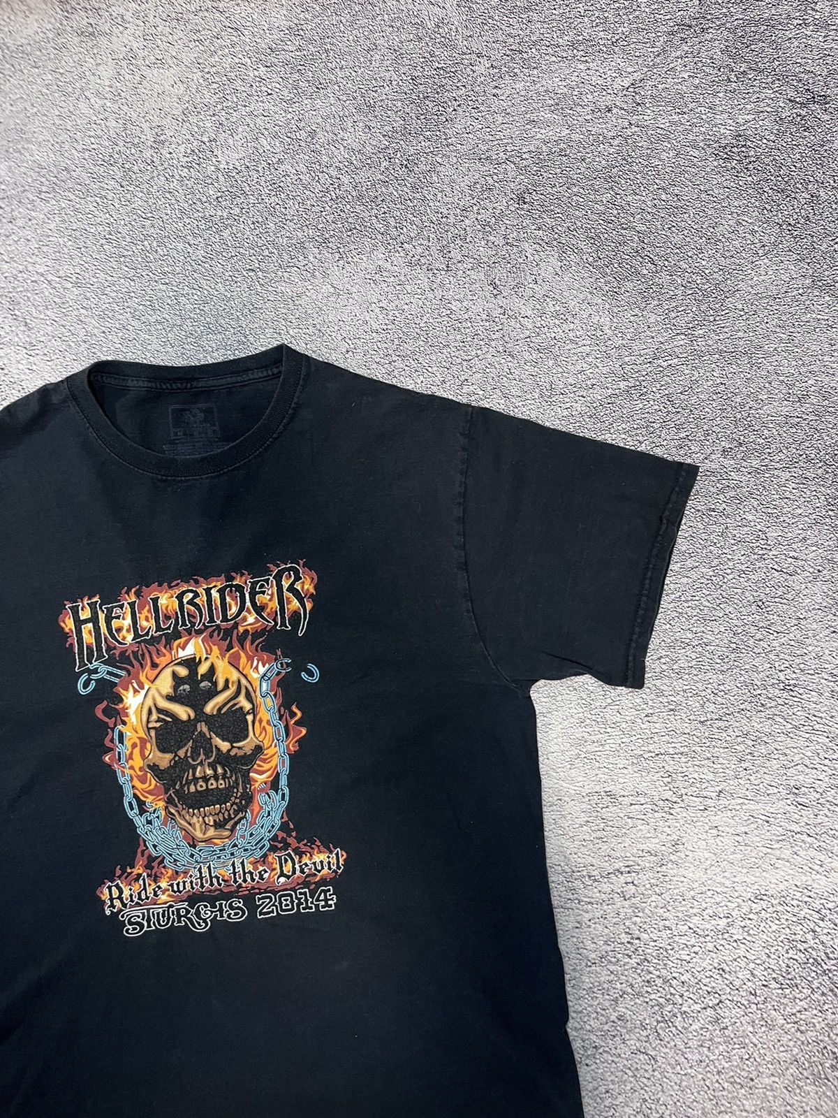 Vintage Fruit Of The Loom Mens T- Shirt Hellrider Vintage 2014 Size US M / EU 48-50 / 2 - 4 Thumbnail