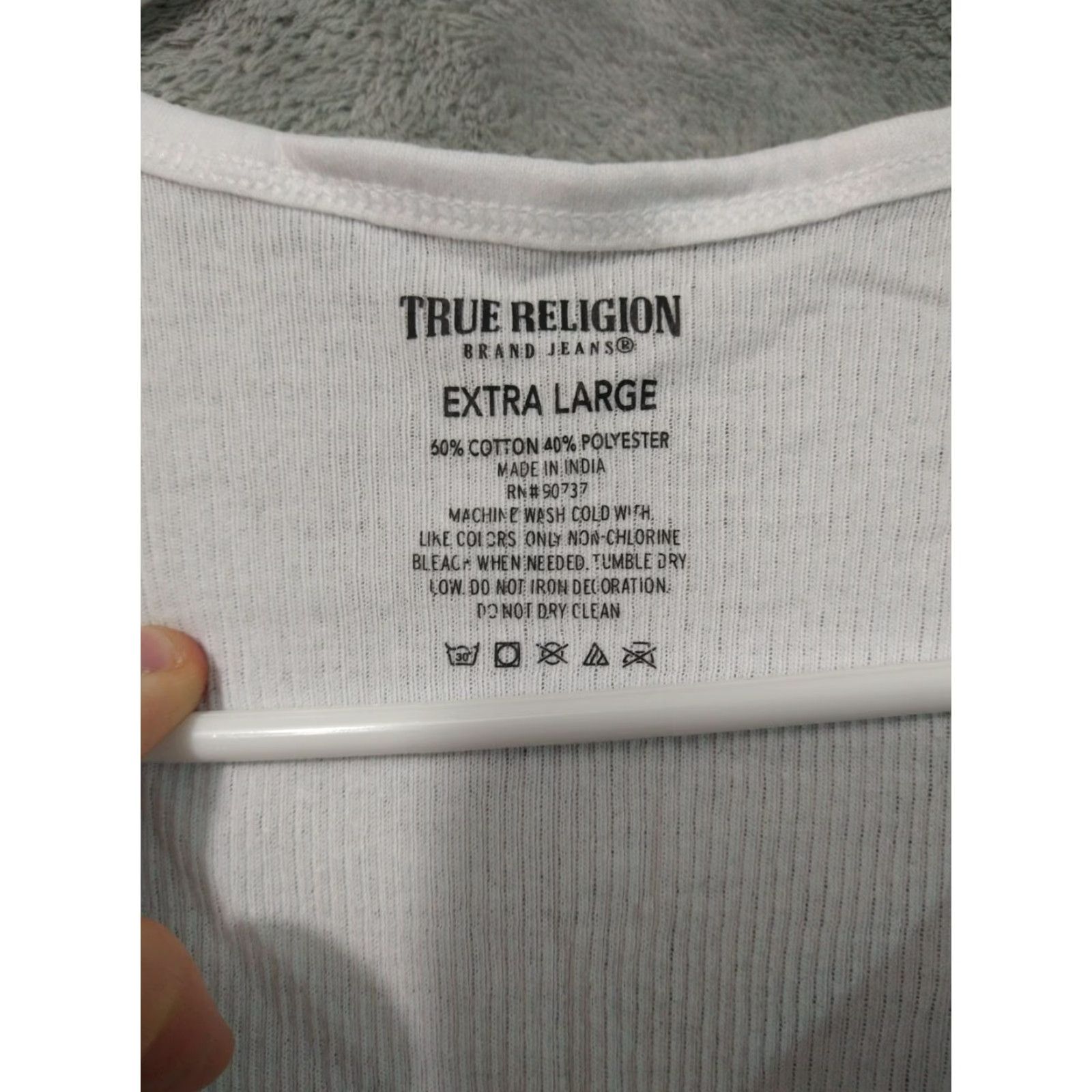 True Religion True Religion Tank Top Womens XL White Sleeveless Cotton Casual Stretch Size XL / US 12-14 / IT 48-50 - 5 Thumbnail