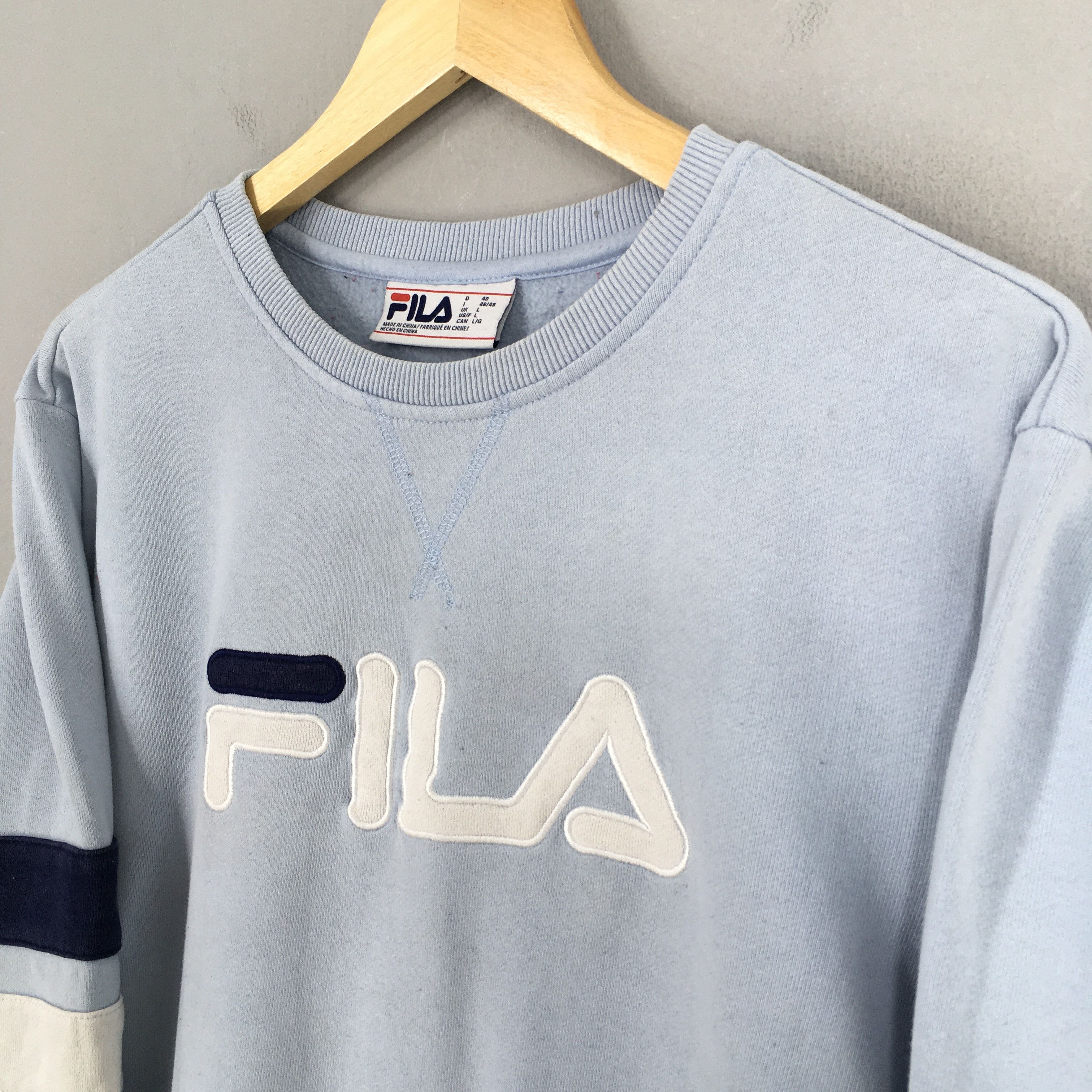 Fila × Vintage Vintage Fila Italia Light Blue Sweatshirt Medium Size US M / EU 48-50 / 2 - 3 Thumbnail