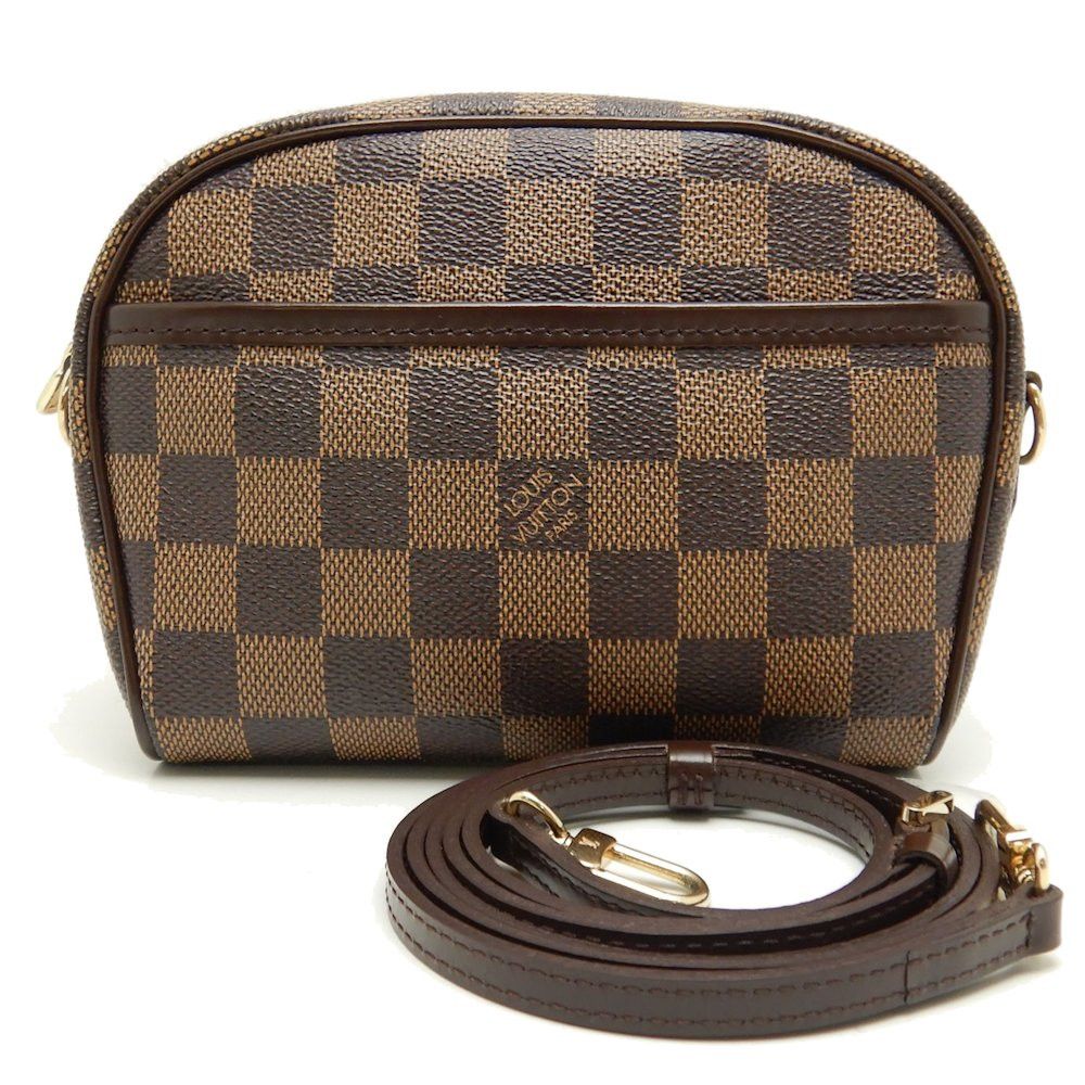 Louis Vuitton Damier Pochette Ipanema Ebene Diagonal Shoulder 2WAY Brown