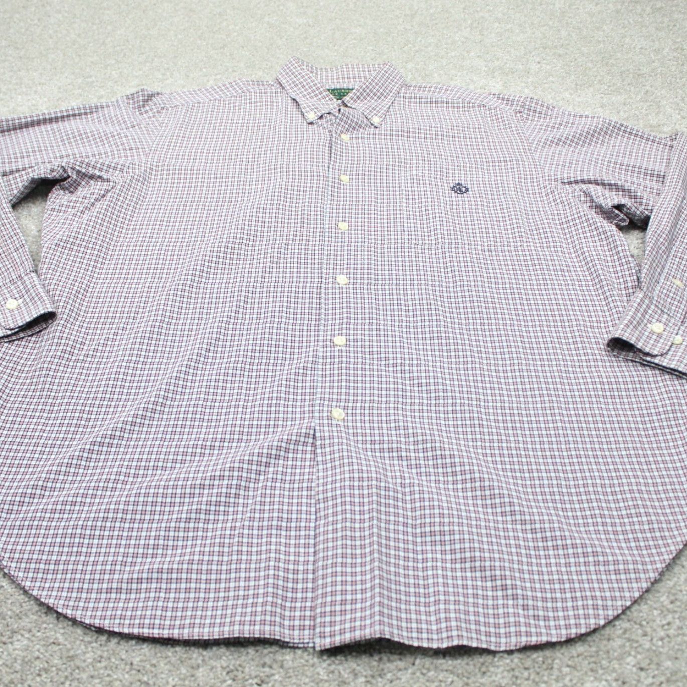 Ralph Lauren LAUREN Ralph Lauren Dress Shirt Mens 16 1/2 34/35 Red White Cotton L/S Button-Down Shirt Size 46R - 3 Thumbnail