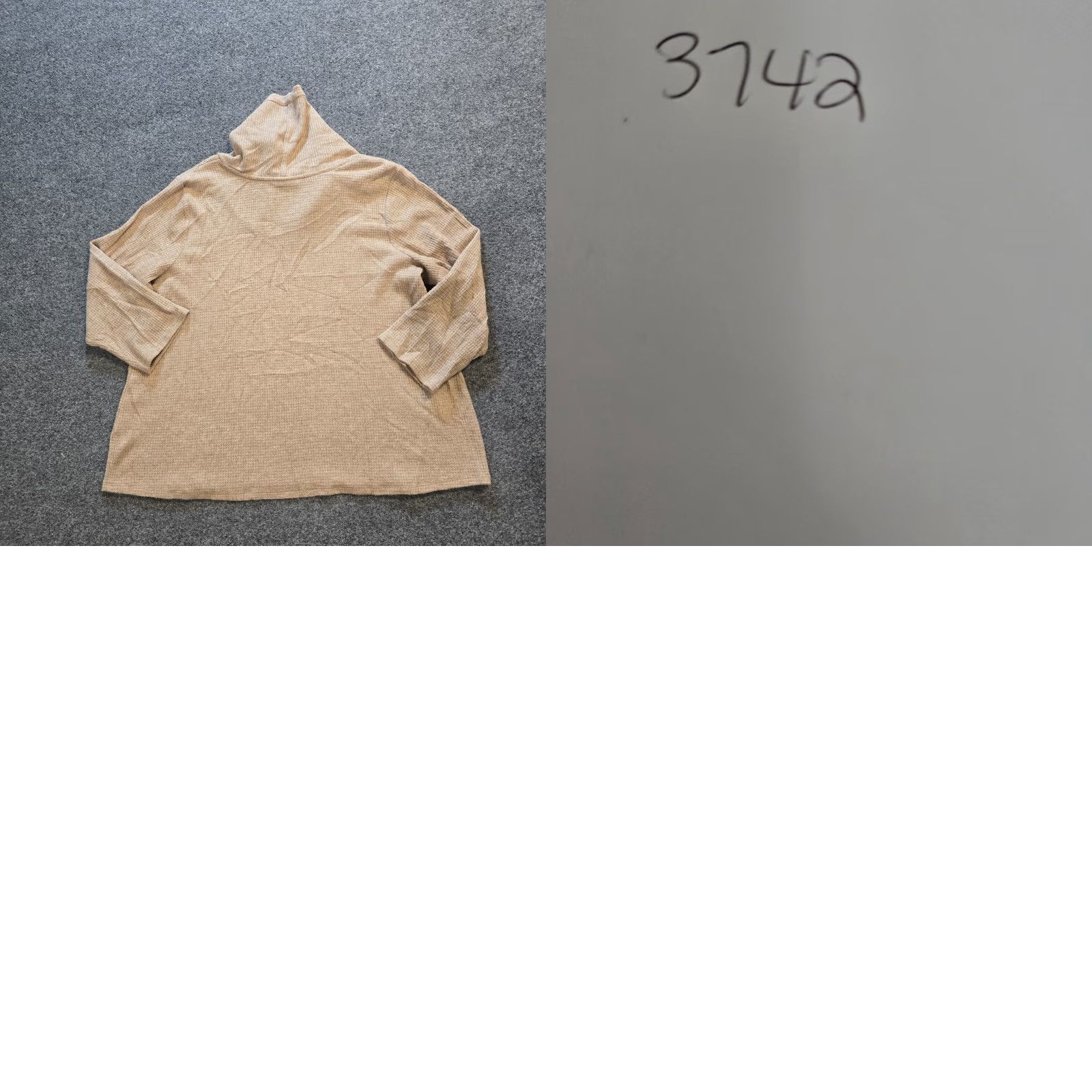 J. Jill J Jill Top Women Large Petite Tan Thermal Cowl Neck Waffle Knit Casual Career Shirt Blouse Mens Womens Girls Boys Size L / US 10 / IT 46 - 8 Thumbnail