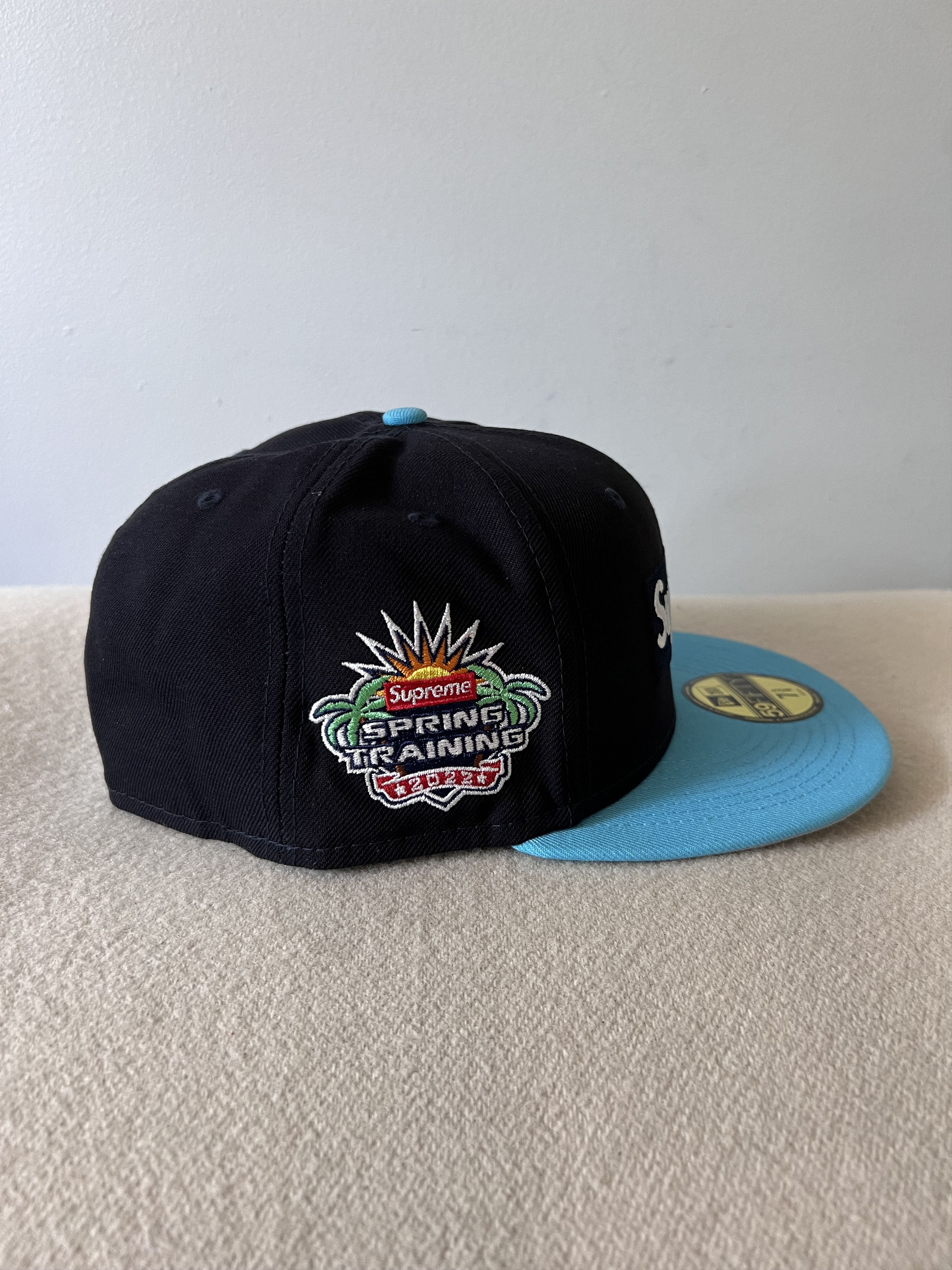 New Era × Supreme 7 5/8 Supreme New Era Spring Training Box Logo Fitted Hat Size ONE SIZE - 4 Thumbnail