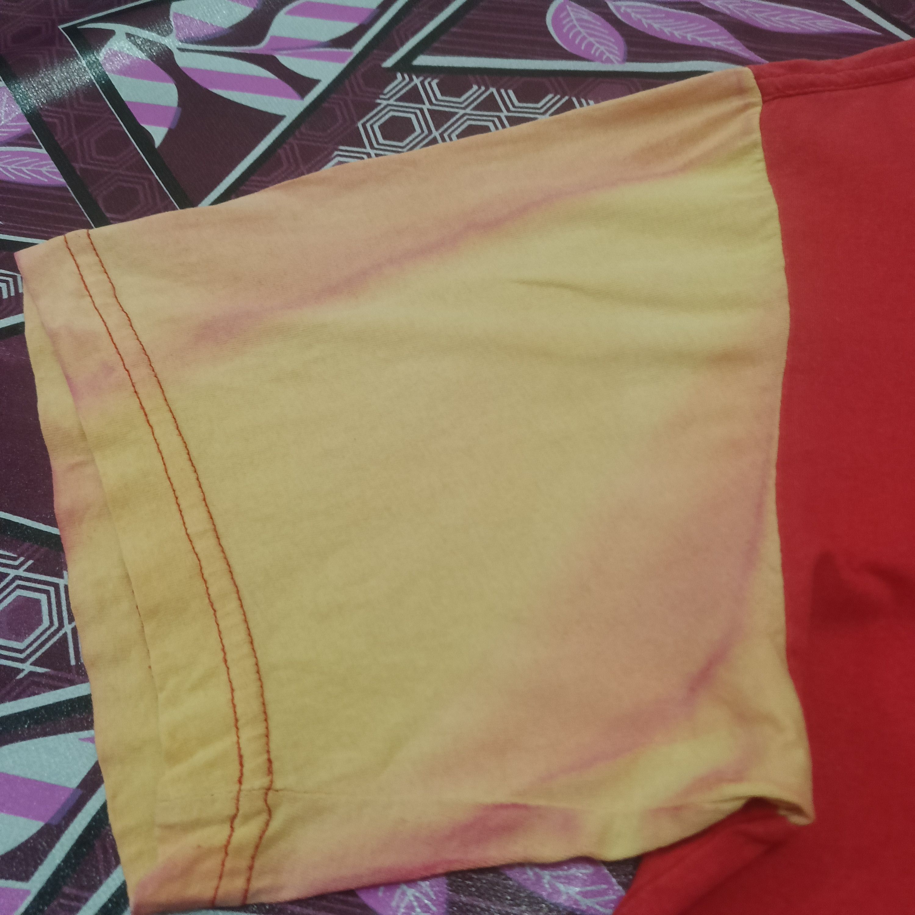 Vintage × Yves Saint Laurent Vtg Distressed Thrashed YSL big logo Bleach sleeve tricolour Size US L / EU 52-54 / 3 - 8 Thumbnail