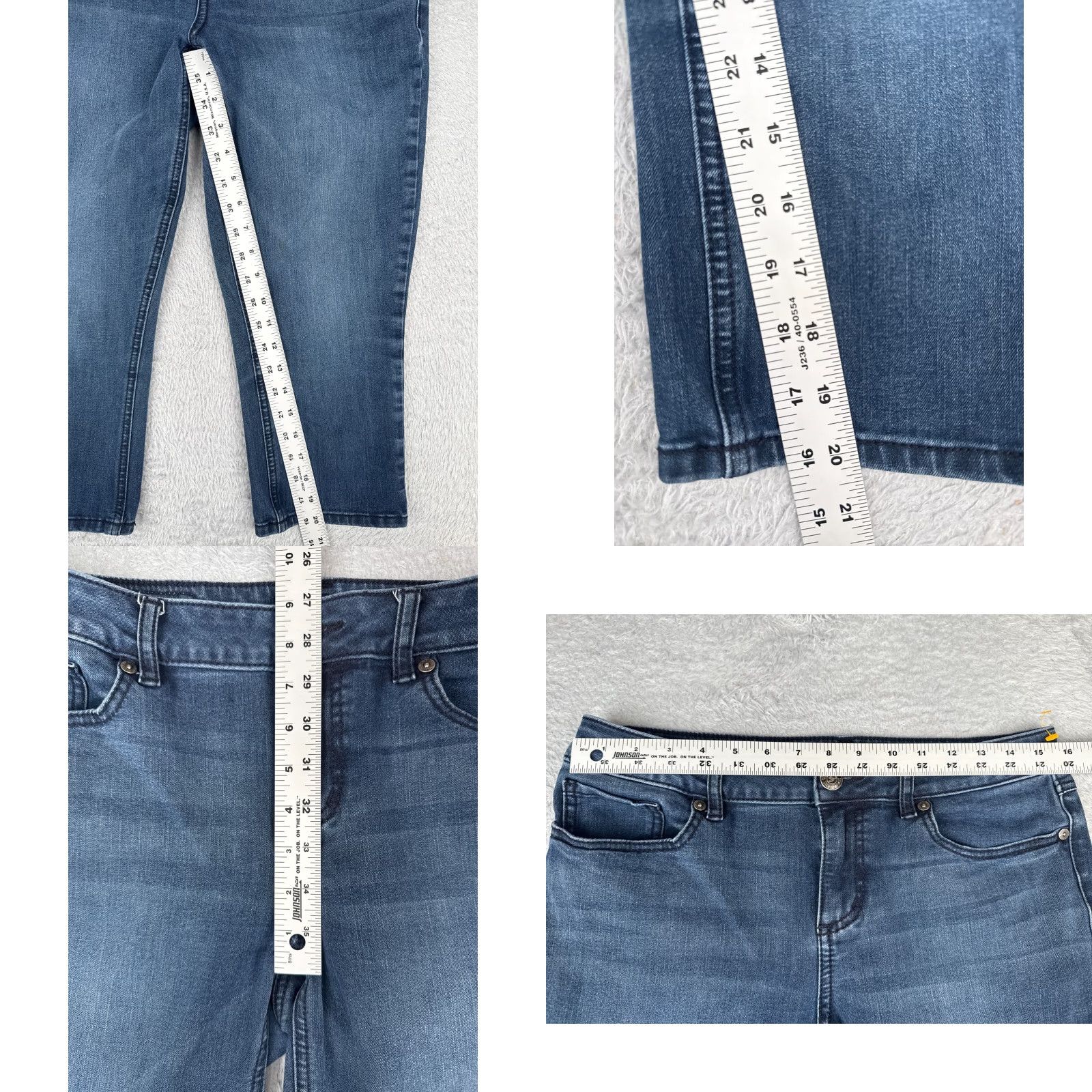 Vintage Seven7 Jeans Women Capri Skinny Mid Rise Blue Denim 31 Inseam 20 Cotton Blend 10 Size 32" / US 10 / IT 46 - 8 Thumbnail