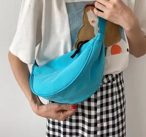 image of Crossbody Canvas Sling Bag New Korean Style in Blue, Men's