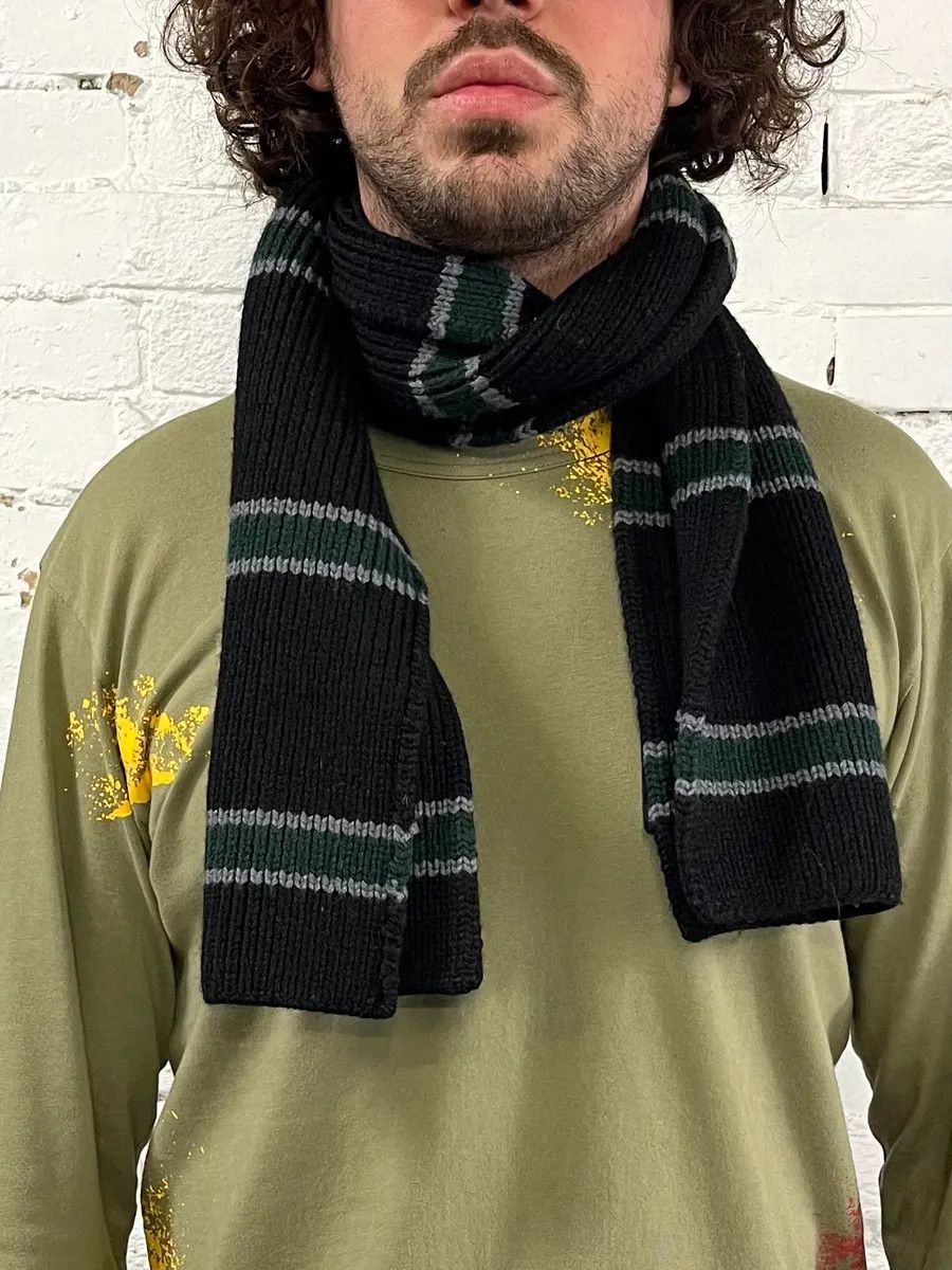Prada 2000s Prada Grey & Green Wool Scarf Size ONE SIZE - 2 Thumbnail